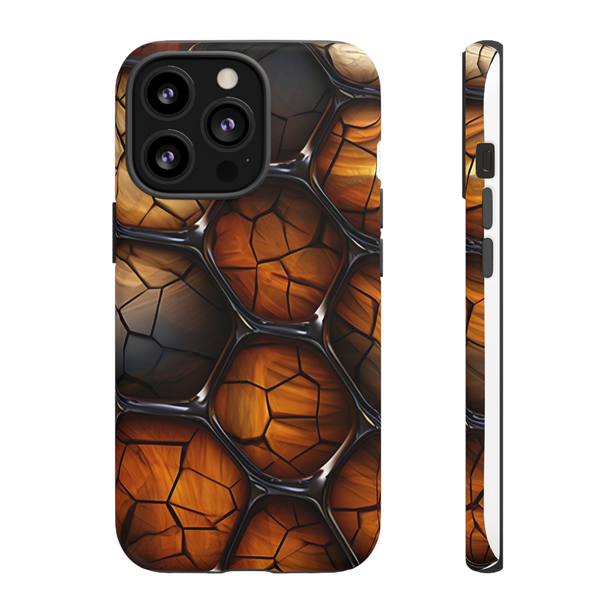 Cracked Wood Honeycomb iPhone Case