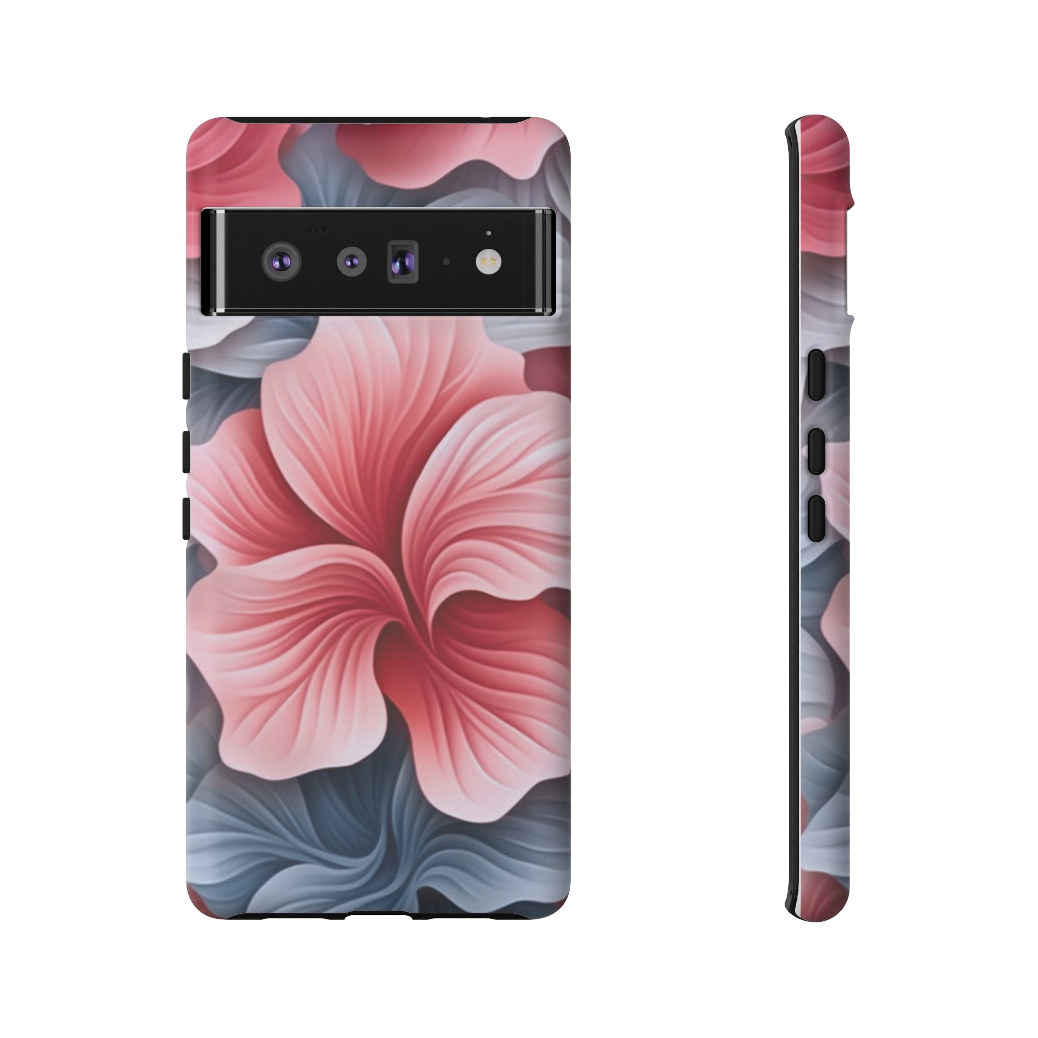 Abstract Floral Google Pixel Case (All Models) - Pink & Grey