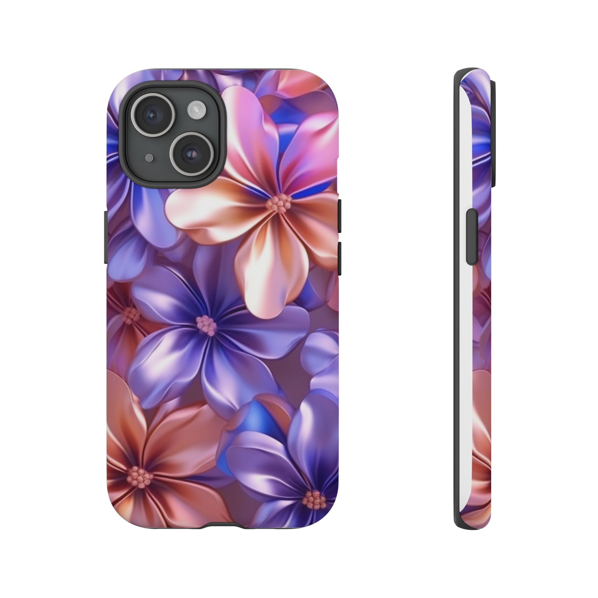 Metallic Flower iPhone Case - Rugged Hexagon Stone