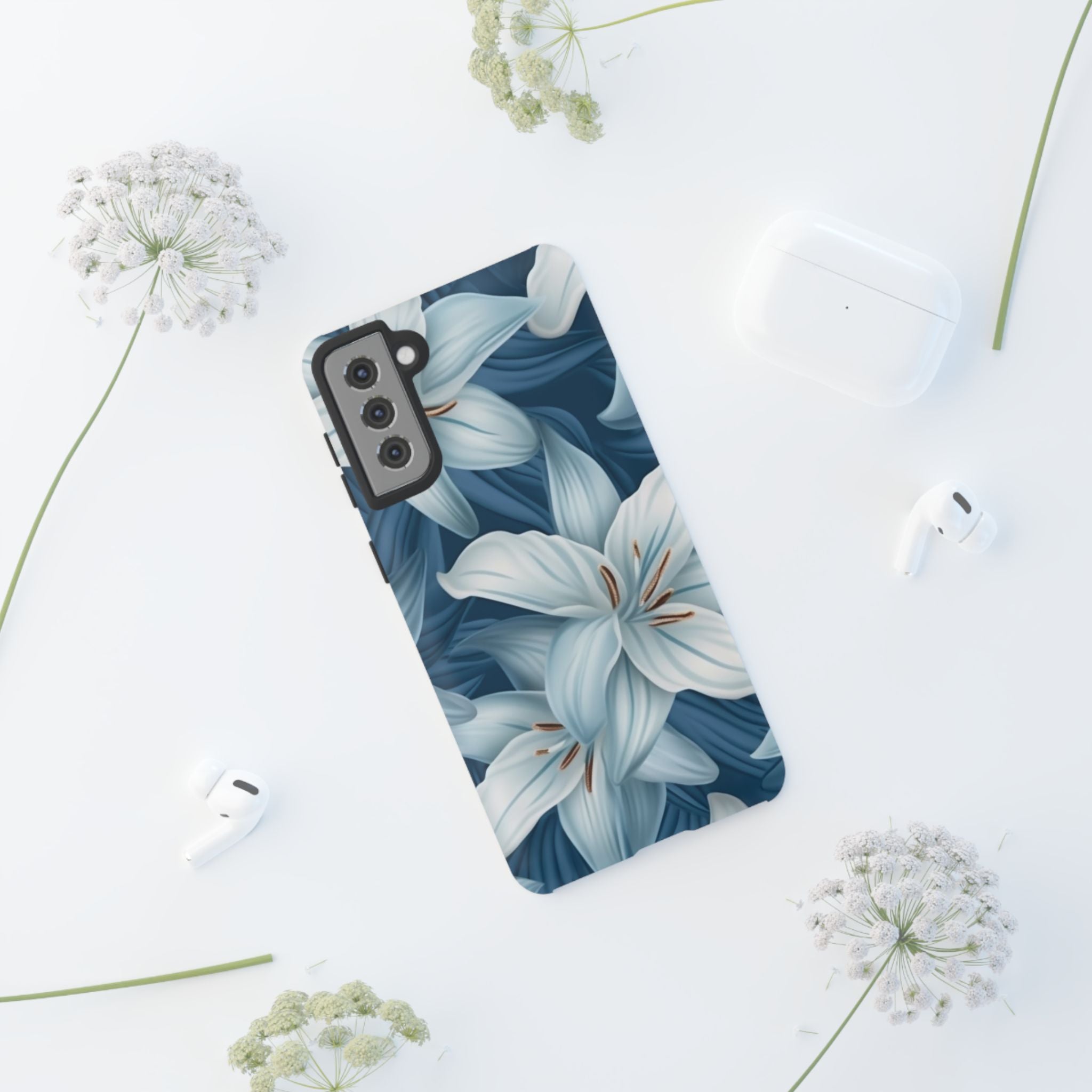 Pastel Blue Lily Samsung Phone Case