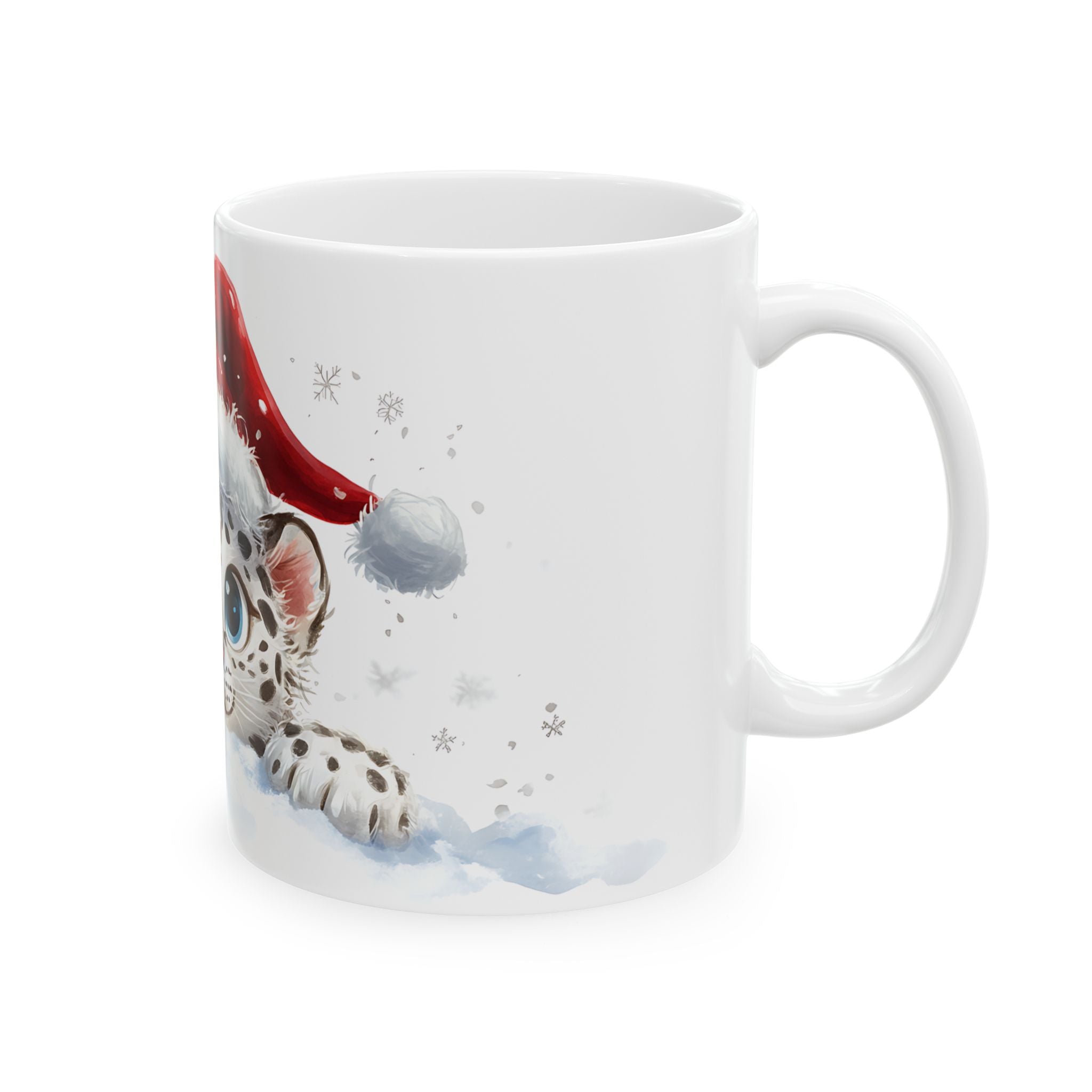 Snow Leopard Cub Santa Mug