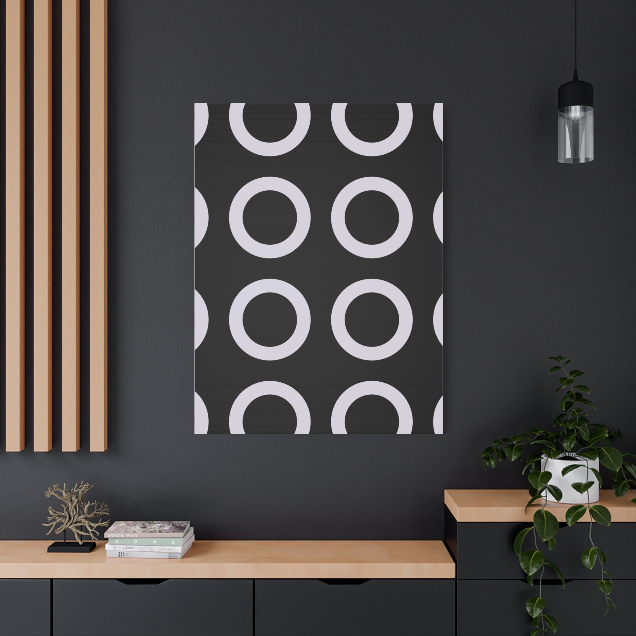 Geometric Circles Matte Canvas Art