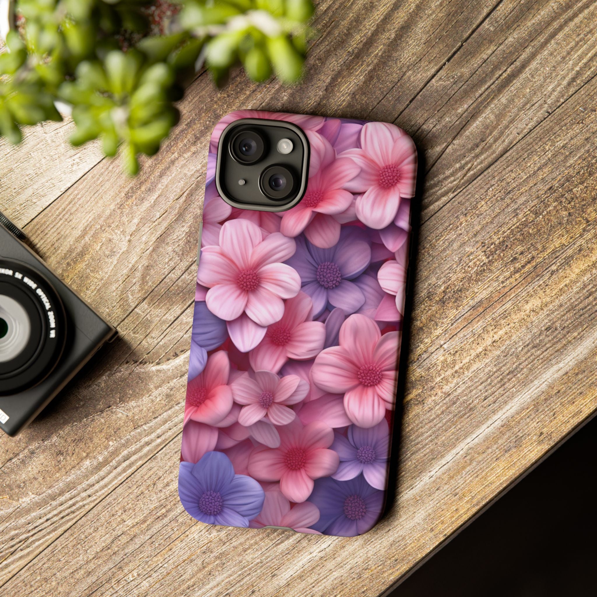 Floral Bloom Hexagon Stone iPhone Case