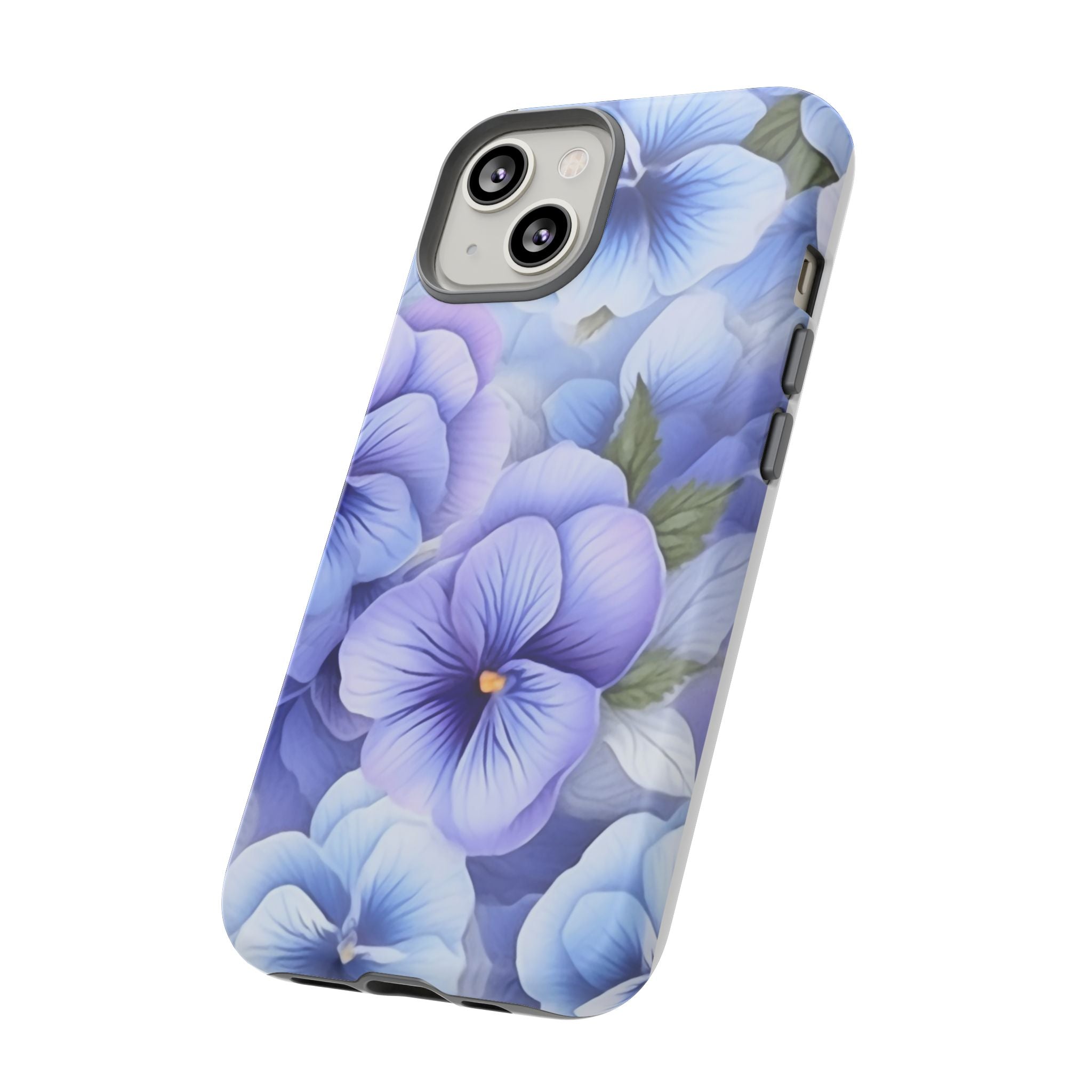 Dreamy Pansy Blue iPhone Case - Hexagon Stone