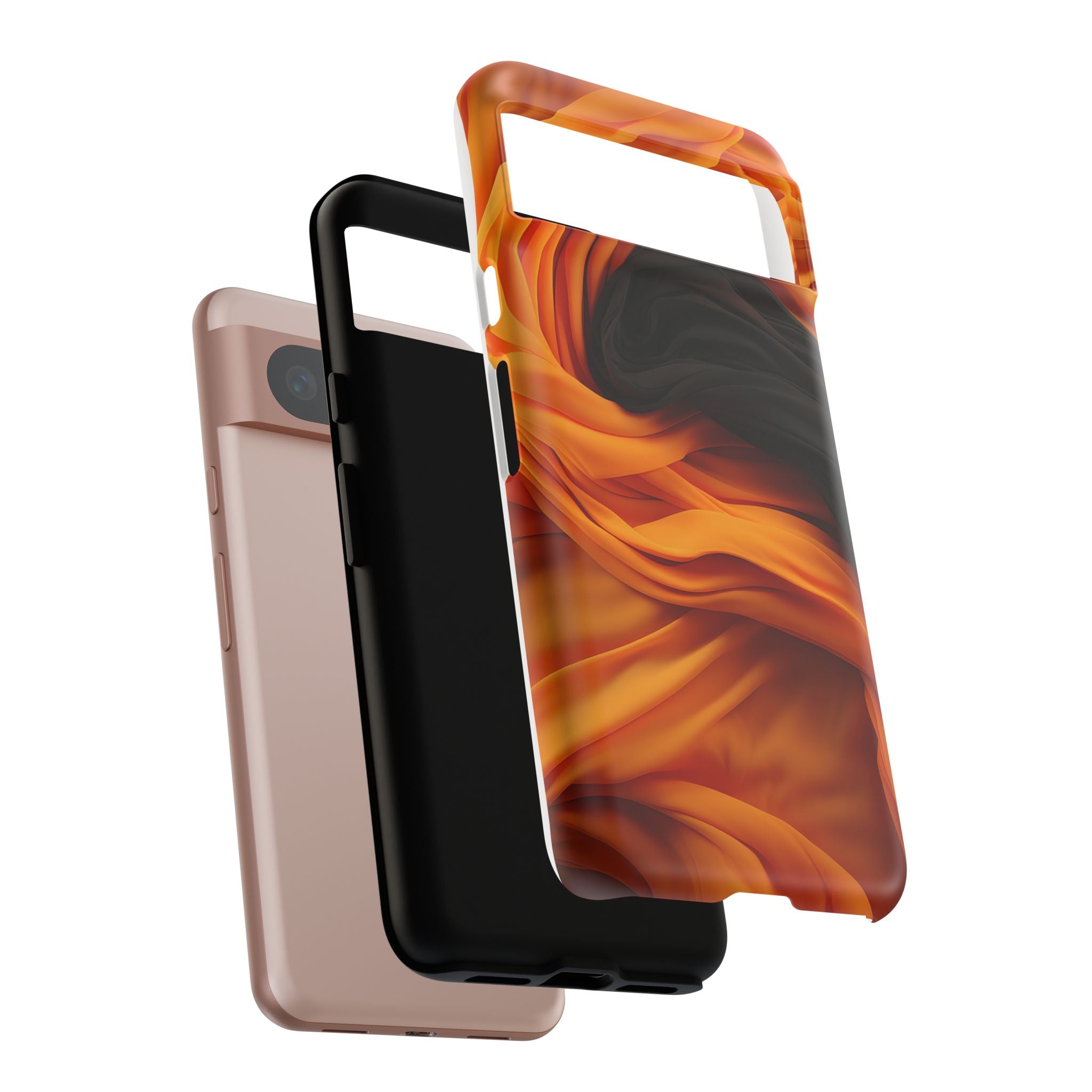 Abstract Orange & Gray Google Pixel Case (All Models)