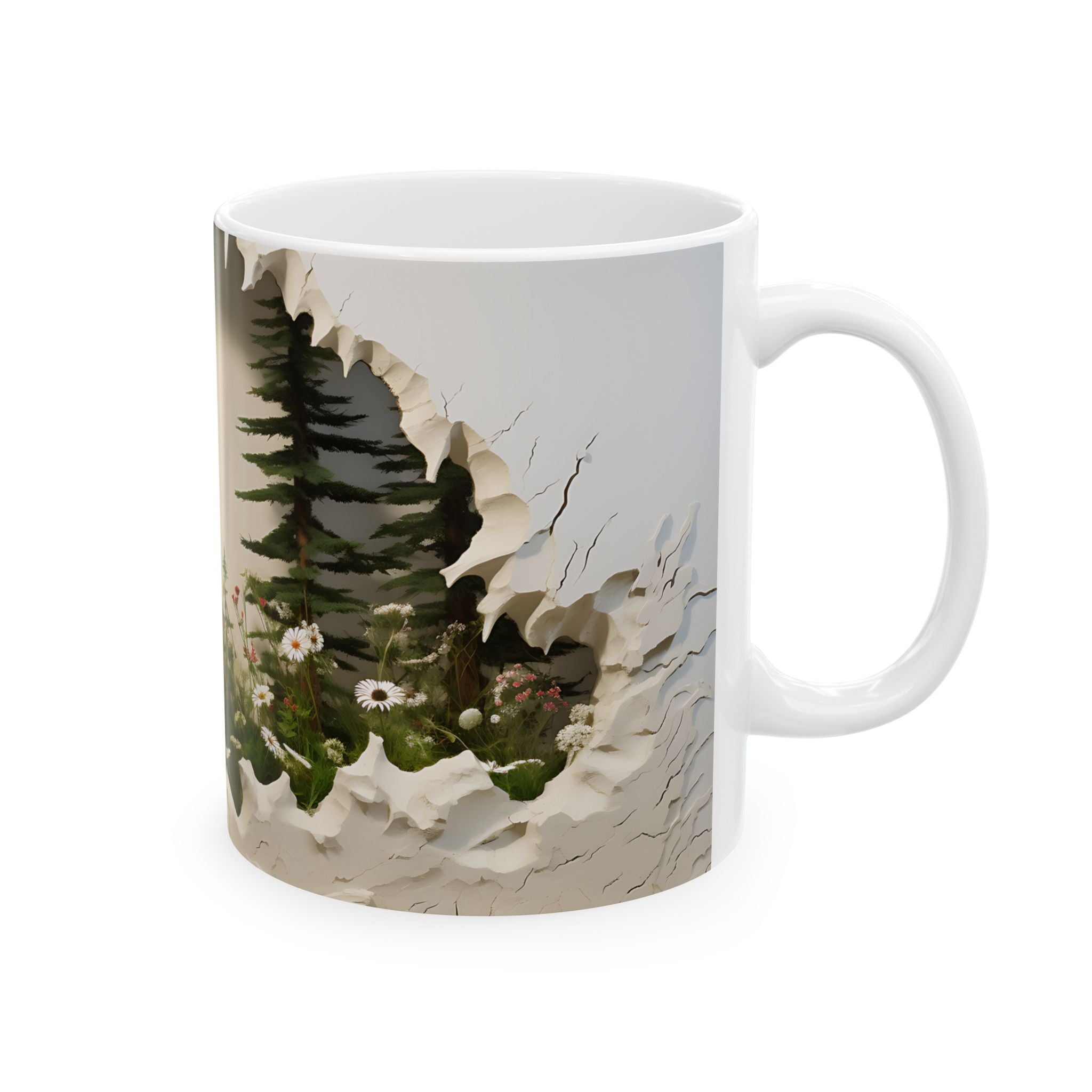 Cracked Wall Miniature Landscape Mug