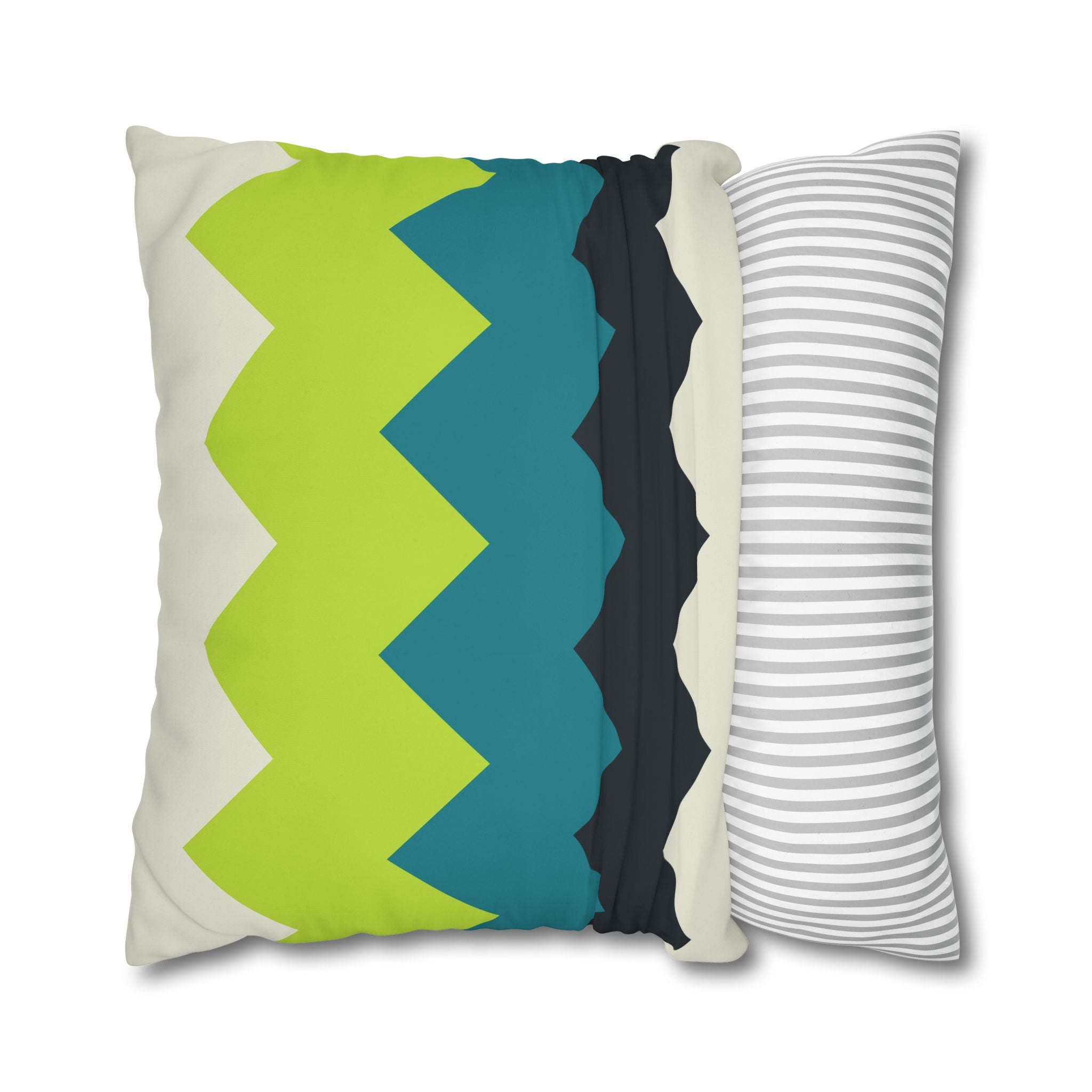 Chevron Stripe Pillowcase - Teal & Lime