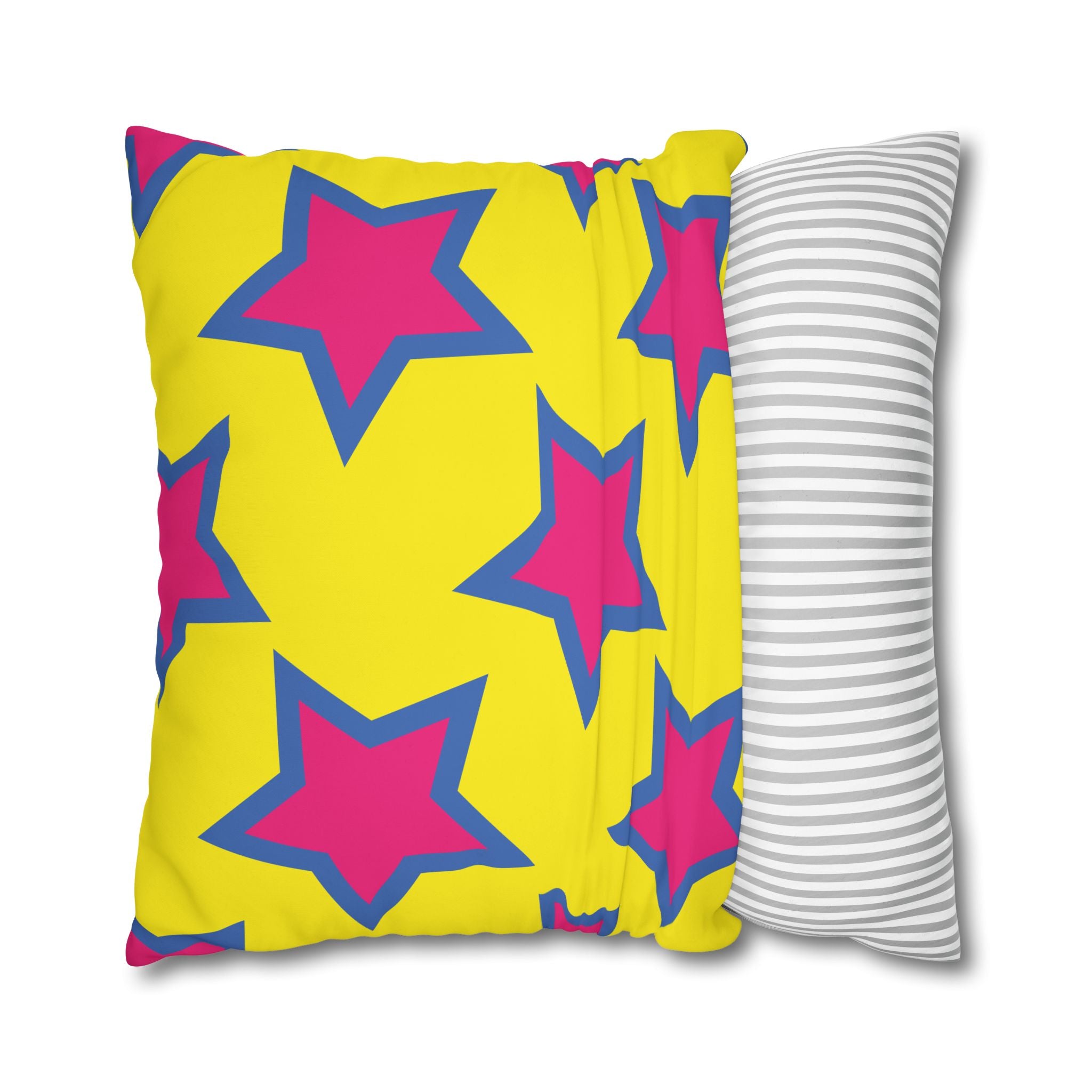 Pink & Purple Star Pillowcase - Yellow