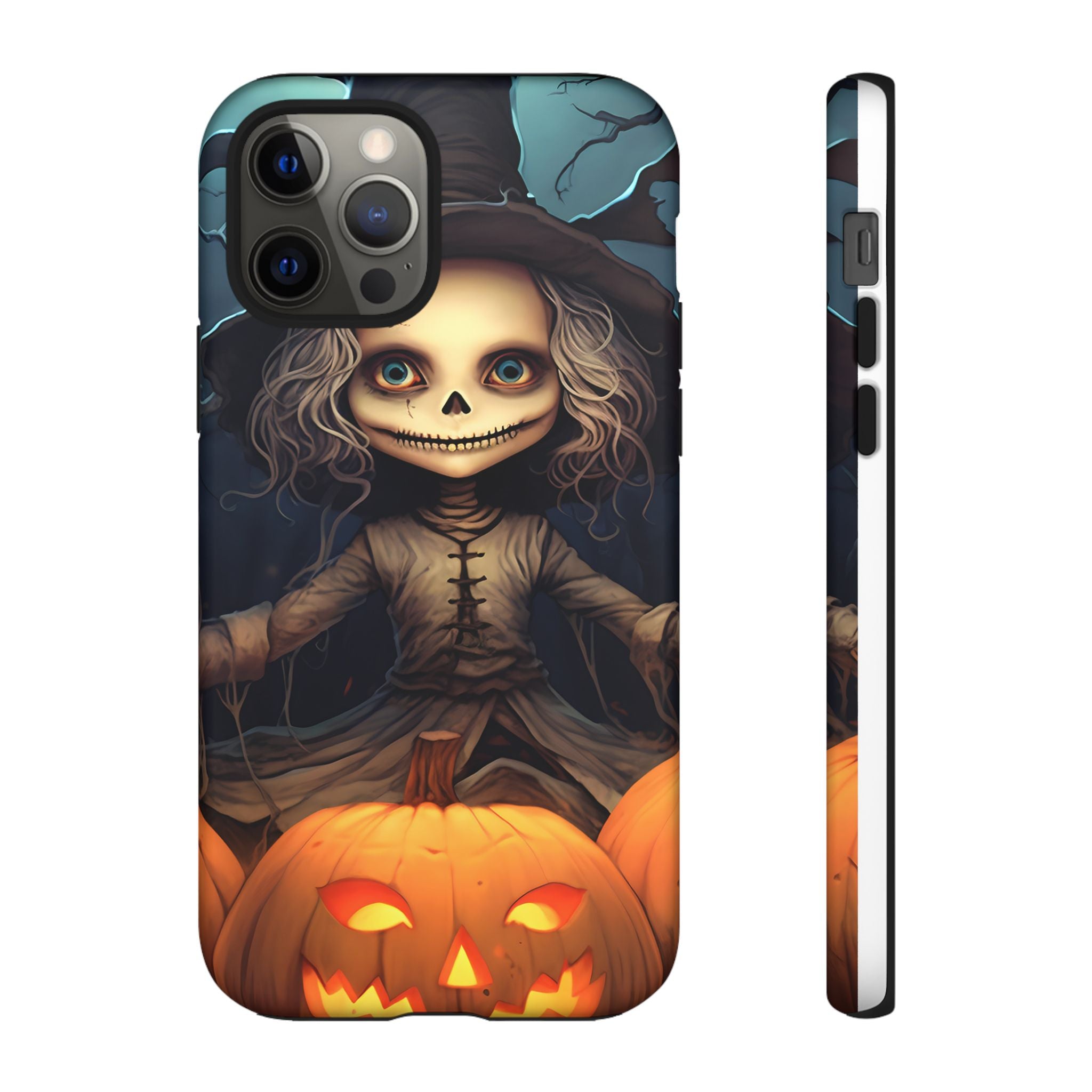 Spooky Skull Girl Halloween iPhone Case - Hexagon Stone