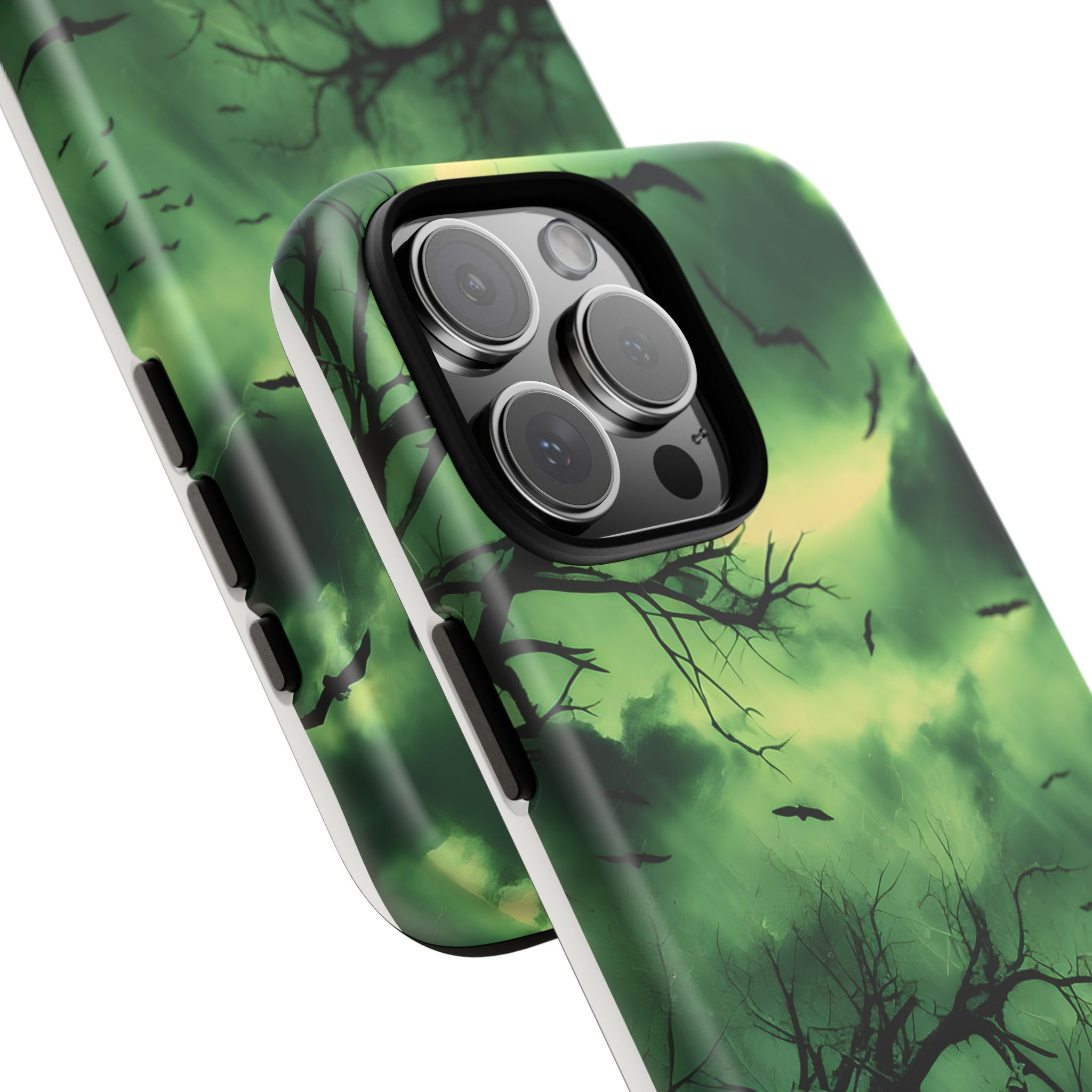 Gothic Green Forest iPhone Case - Hexagon Stone