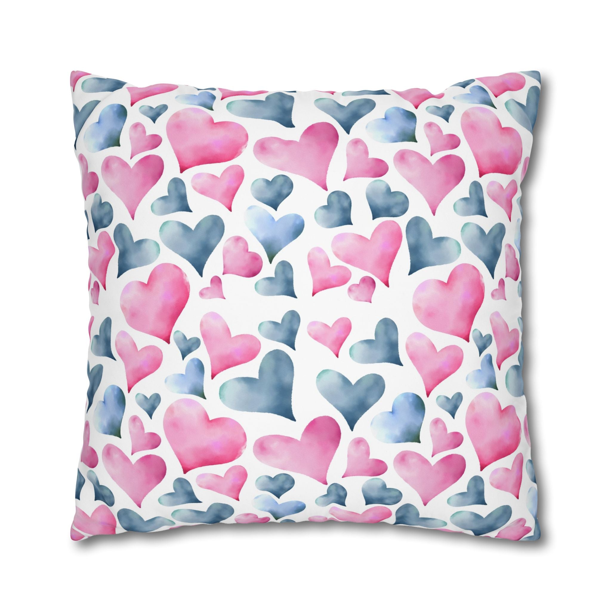 Watercolor Heart Pillowcase - Soft & Romantic