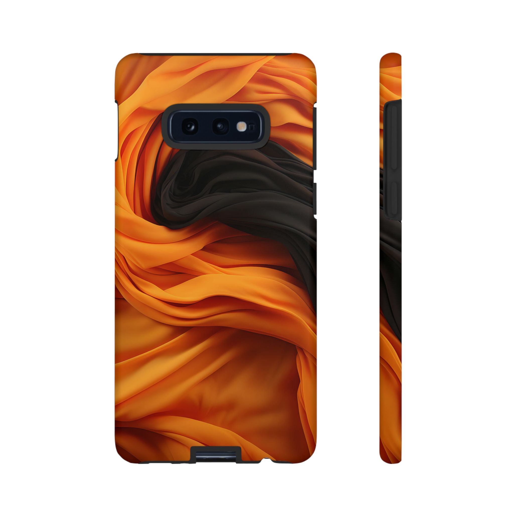 Abstract Orange & Gray Drape Samsung Case