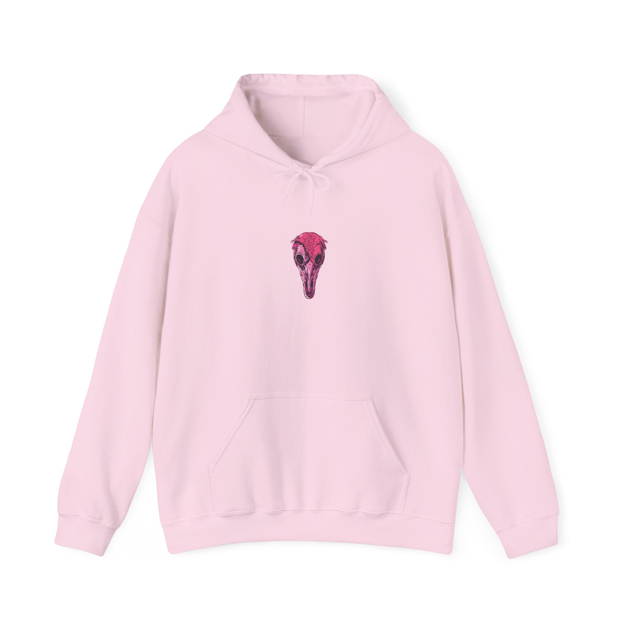 Pink Bird Skull Hoodie - Gothic Style