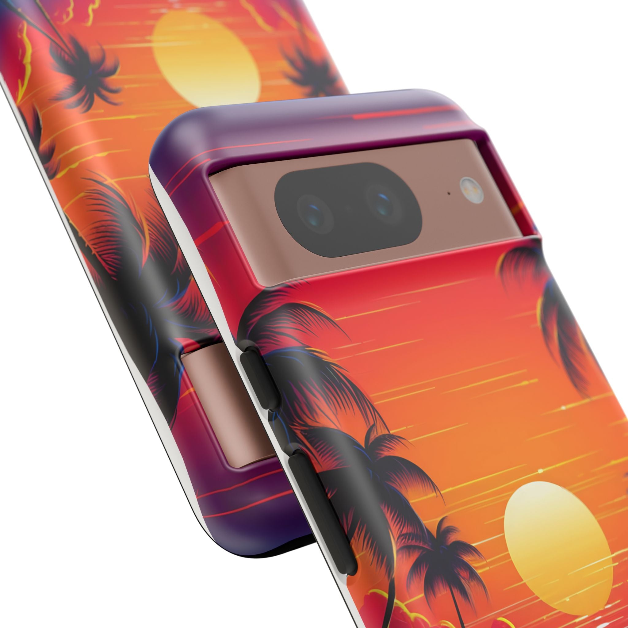 Sunset Palm Beach Google Pixel Case (All Models) - Retro Vaporwave