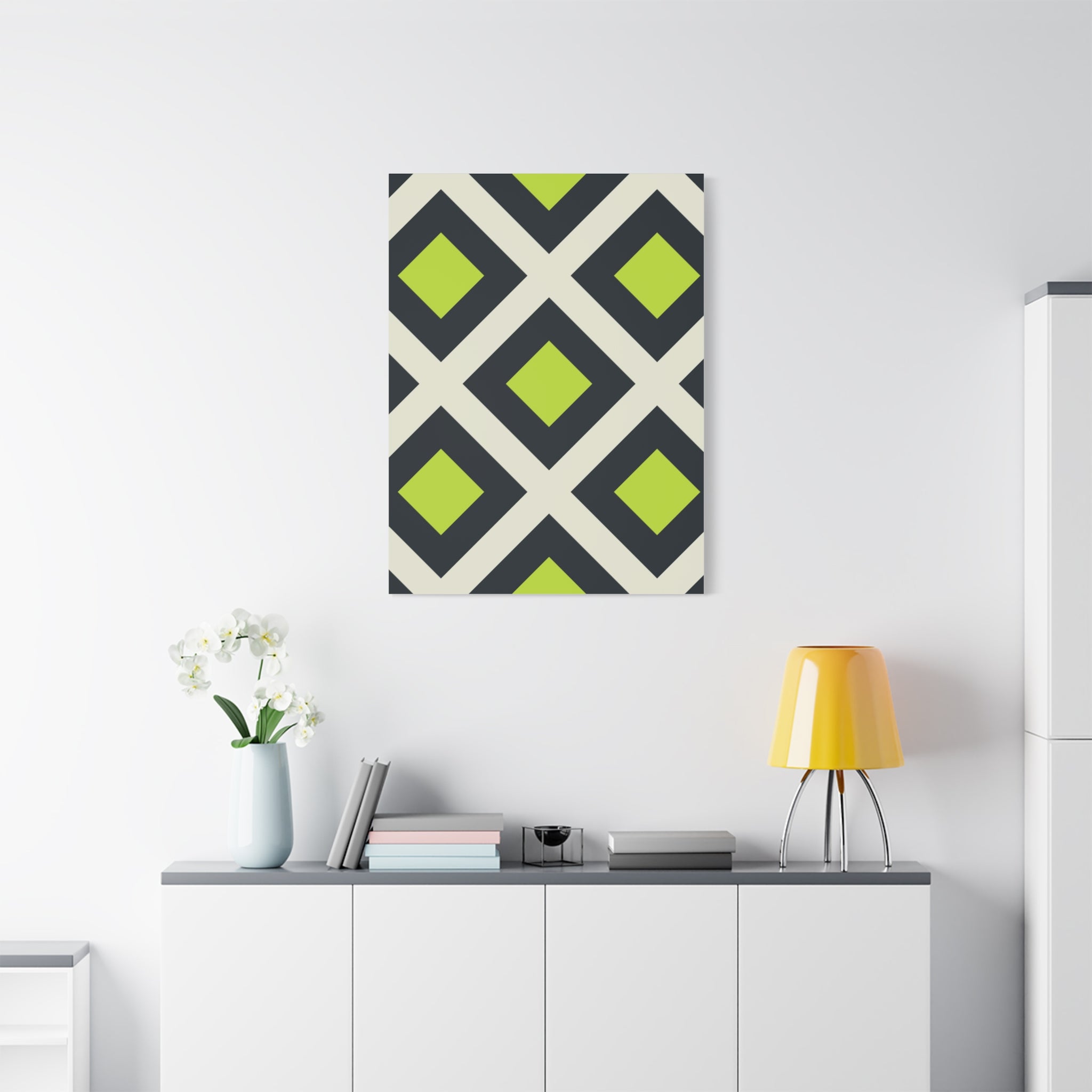 Geometric Teal & Green Canvas Art