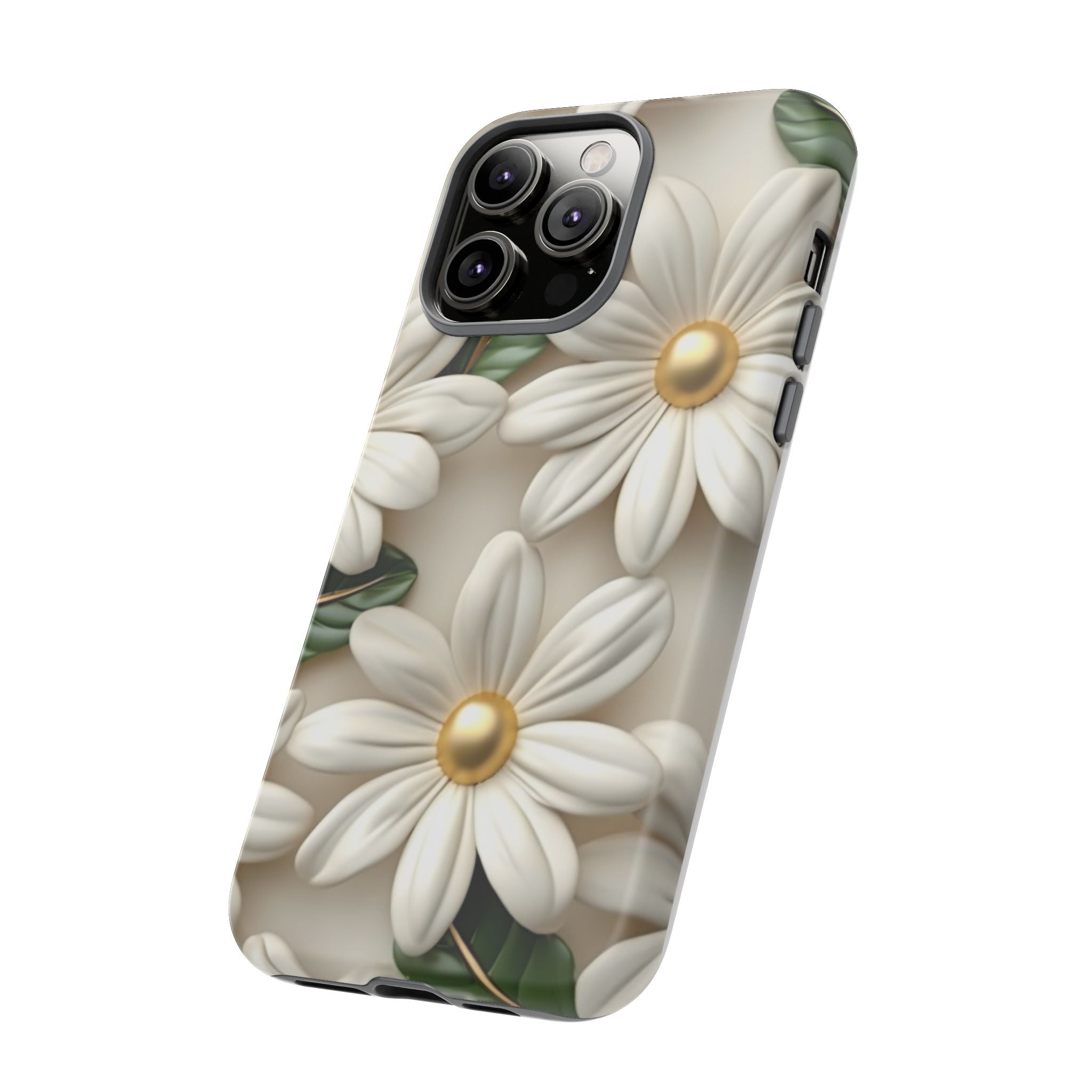 Sculpted Daisy iPhone Case - Hexagon Stone