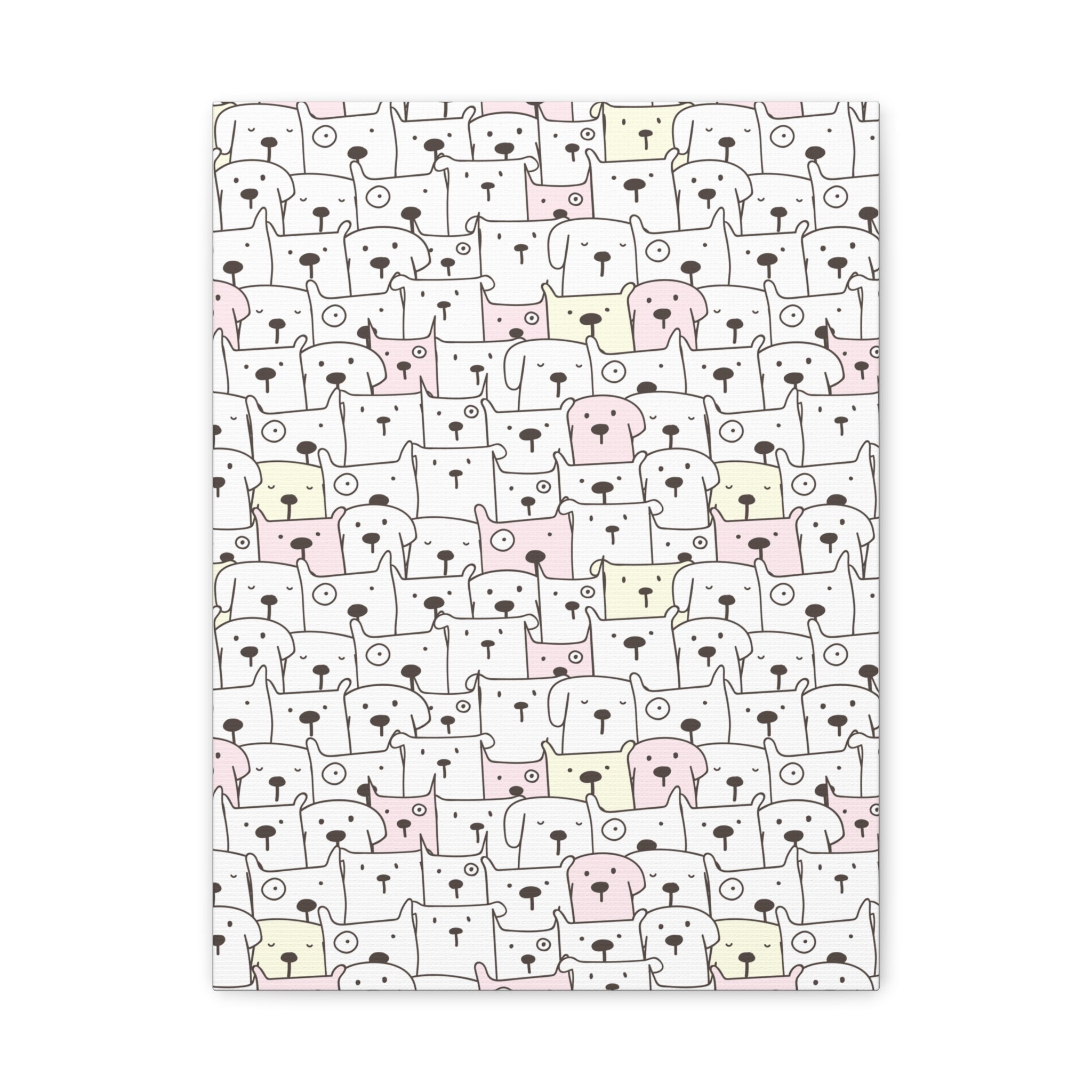 Cute Puppy Canvas Art - Dog Pattern