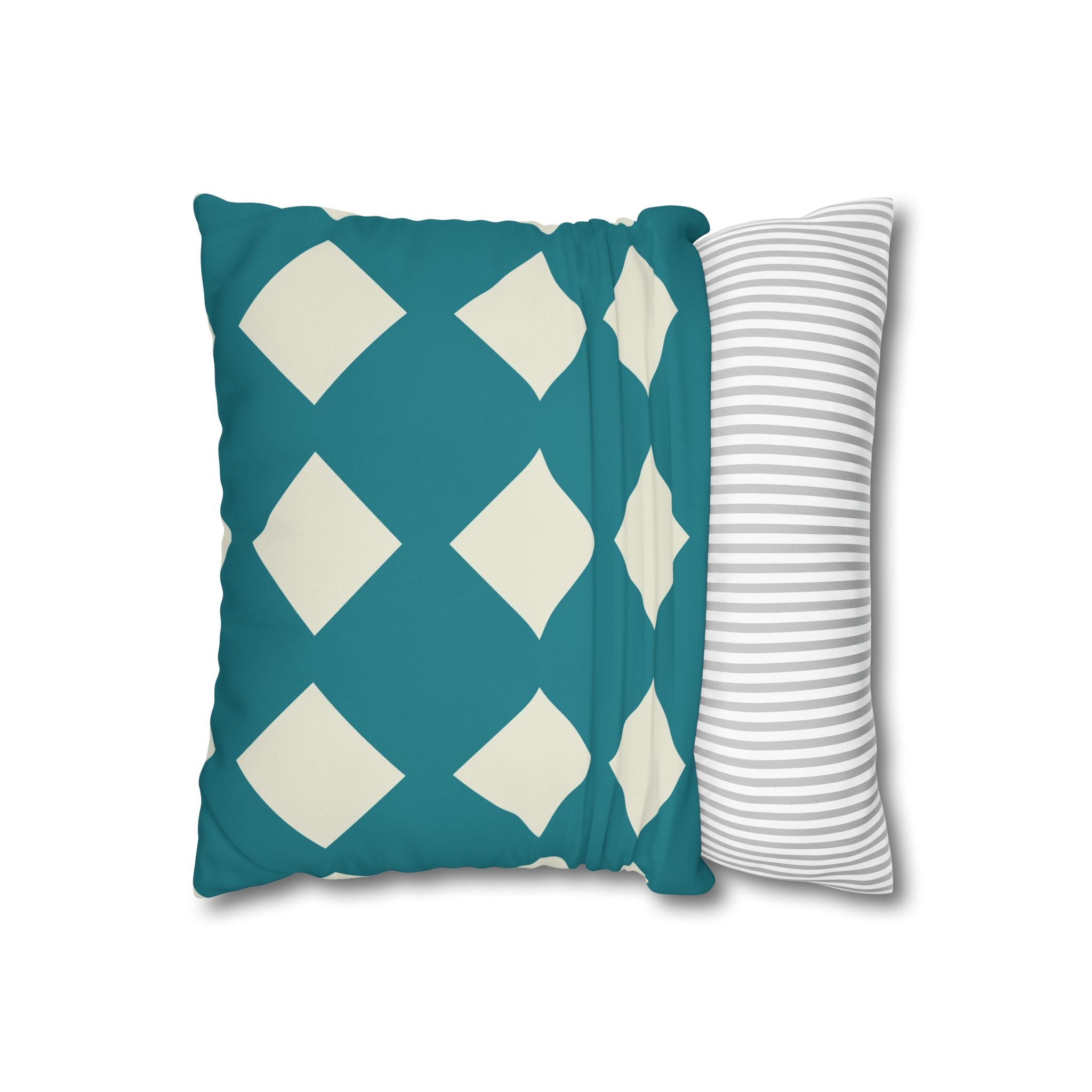 Geometric Teal & Beige Pillowcase