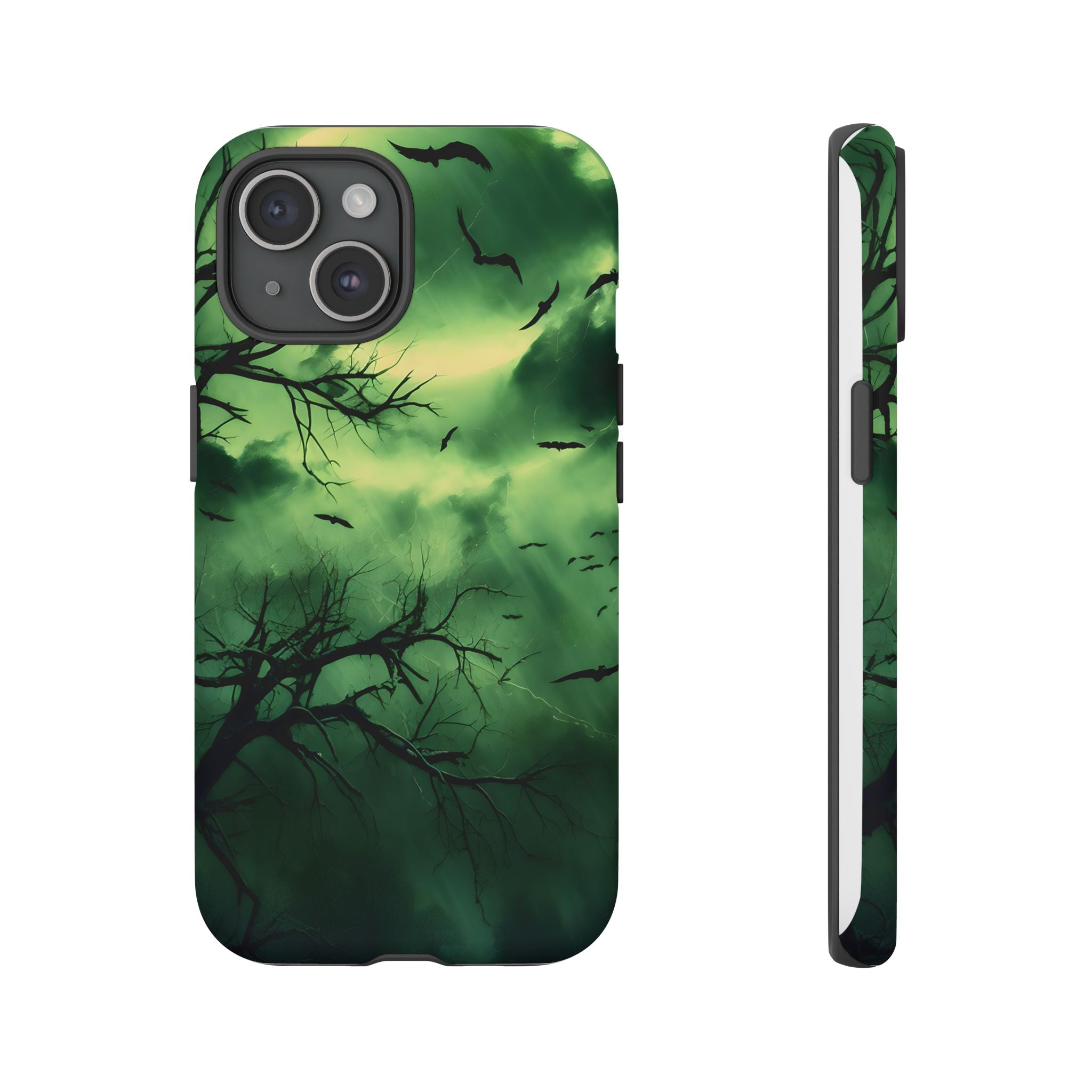 Gothic Green Forest iPhone Case - Hexagon Stone