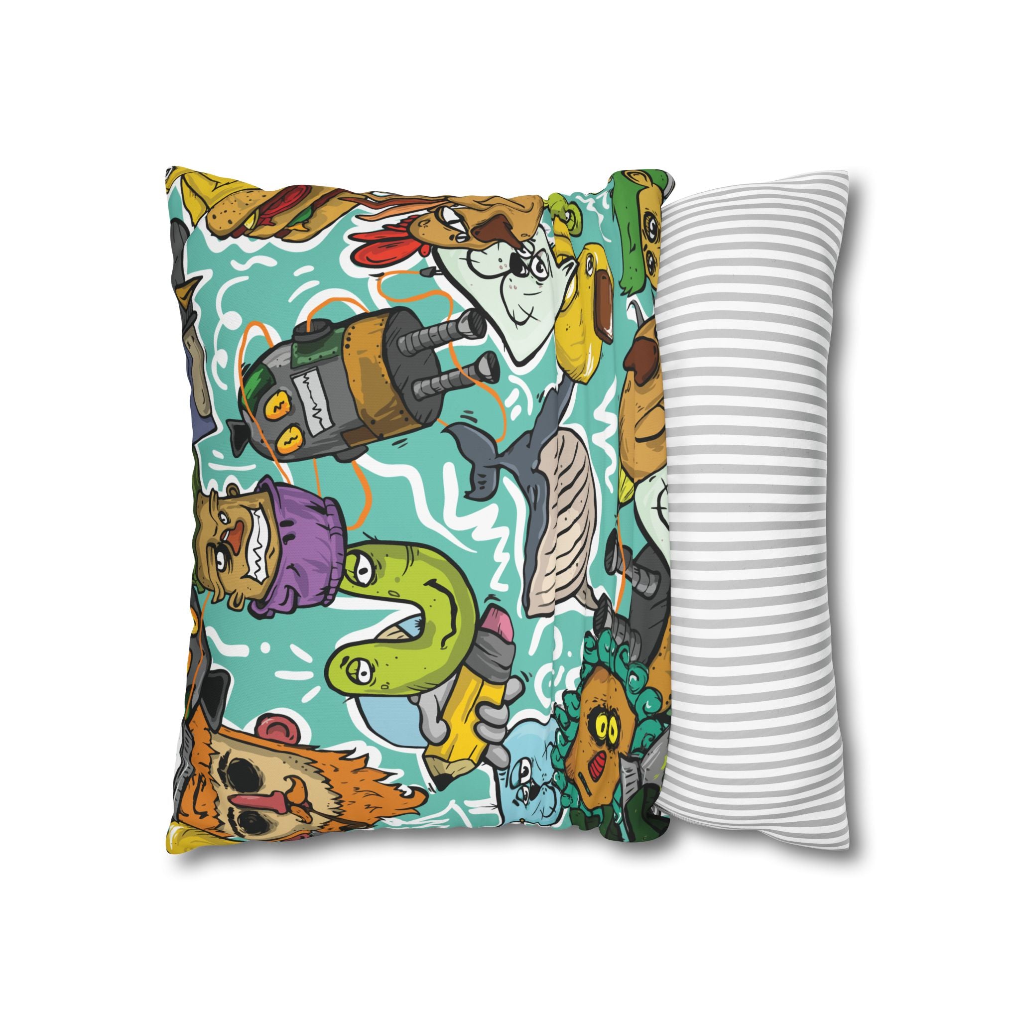 Whimsical Chaos Cartoon Pillowcase