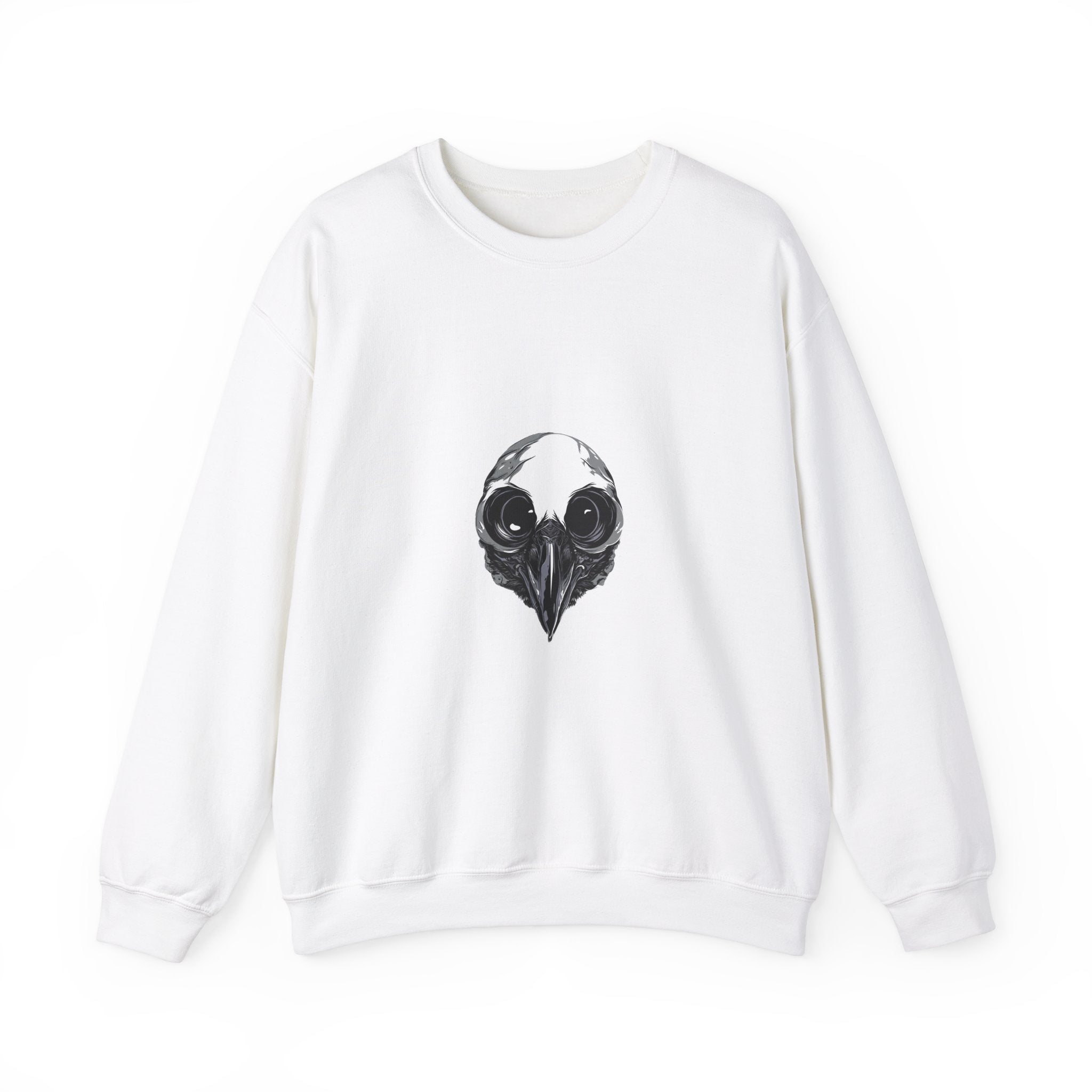 Raven Skull Sweatshirt: Gothic Bird Art