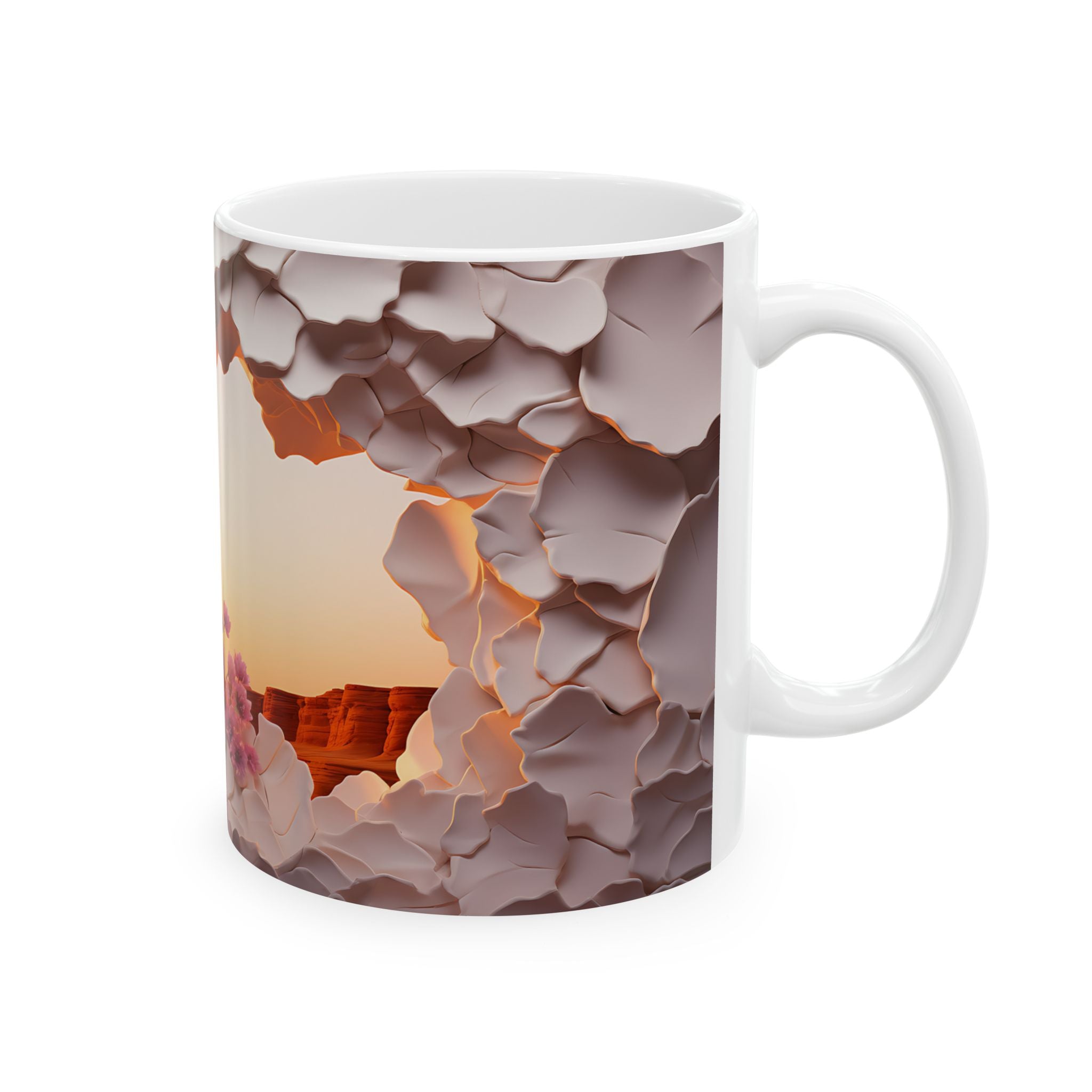 Desert Bloom Mug: Surreal Landscape Art