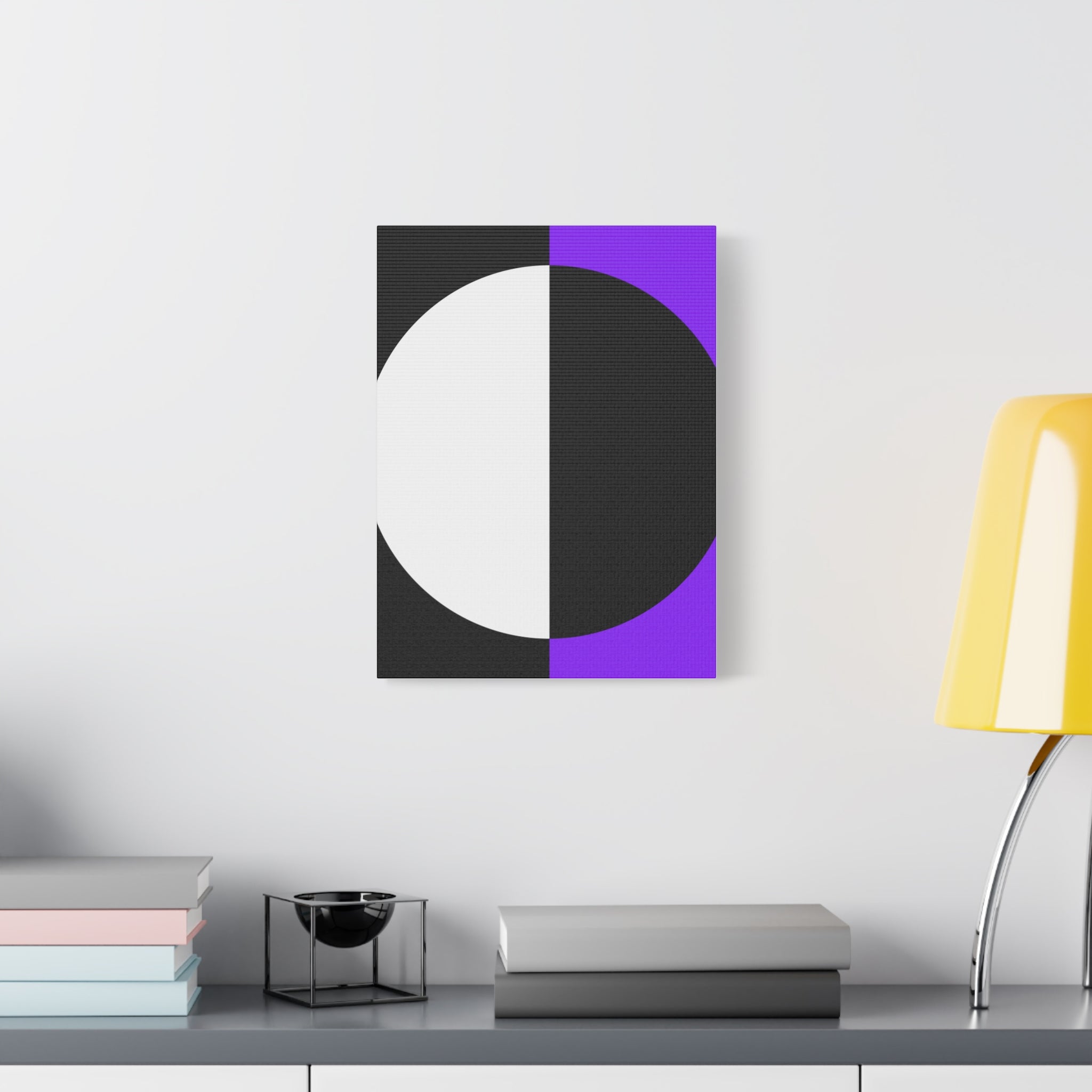 Abstract Purple & Black Circle Canvas Art