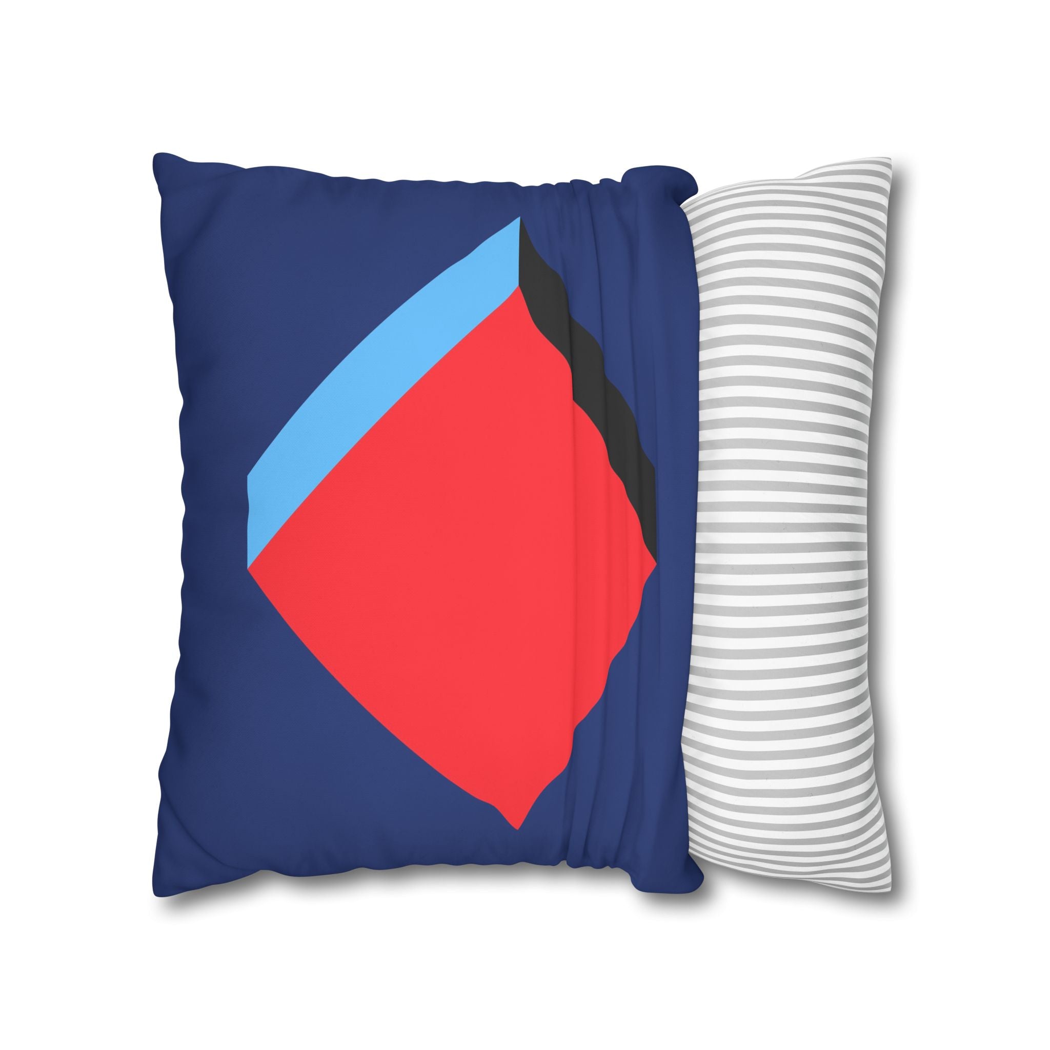 Geometric Diamond Pillowcase - Red & Blue