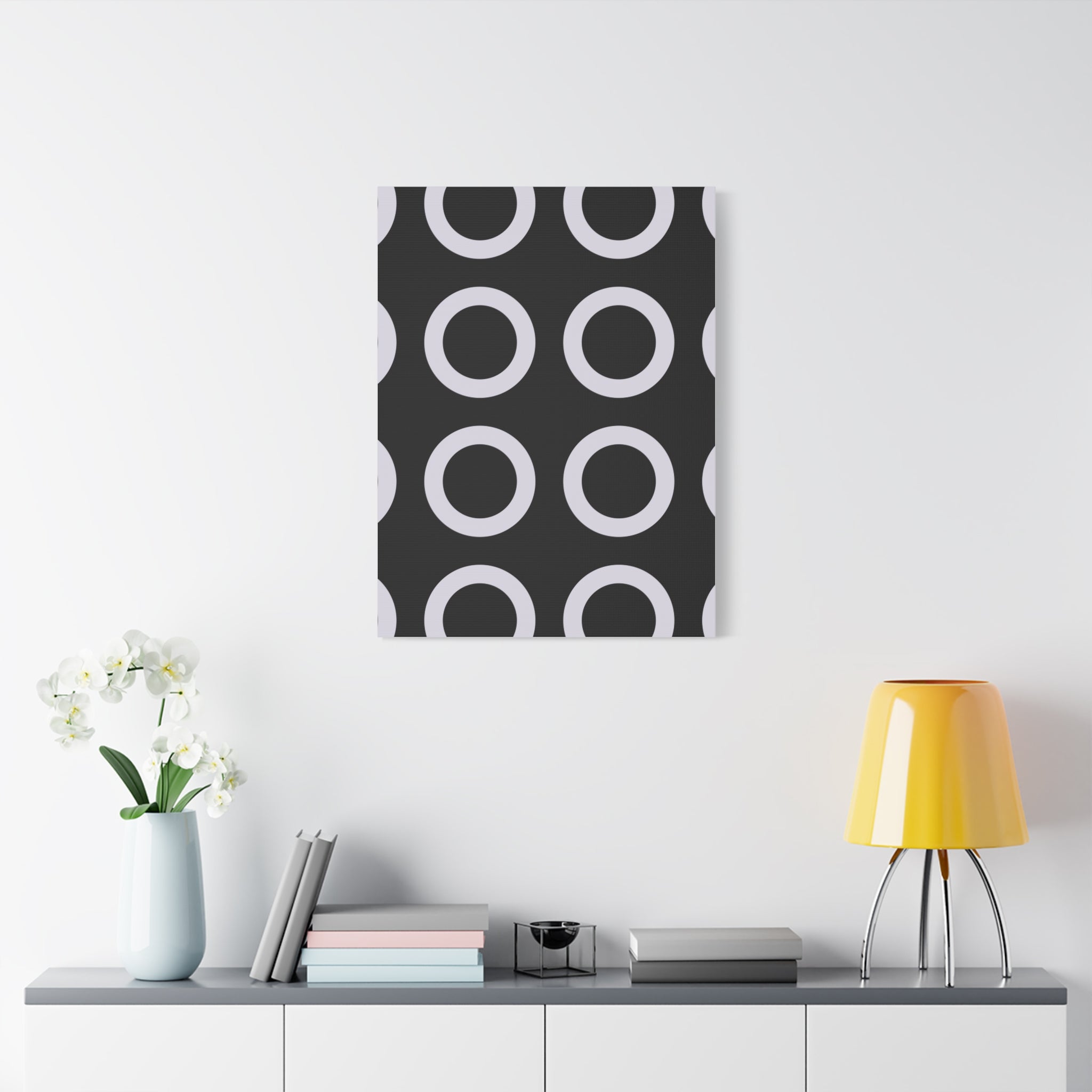 Geometric Circles Matte Canvas Art