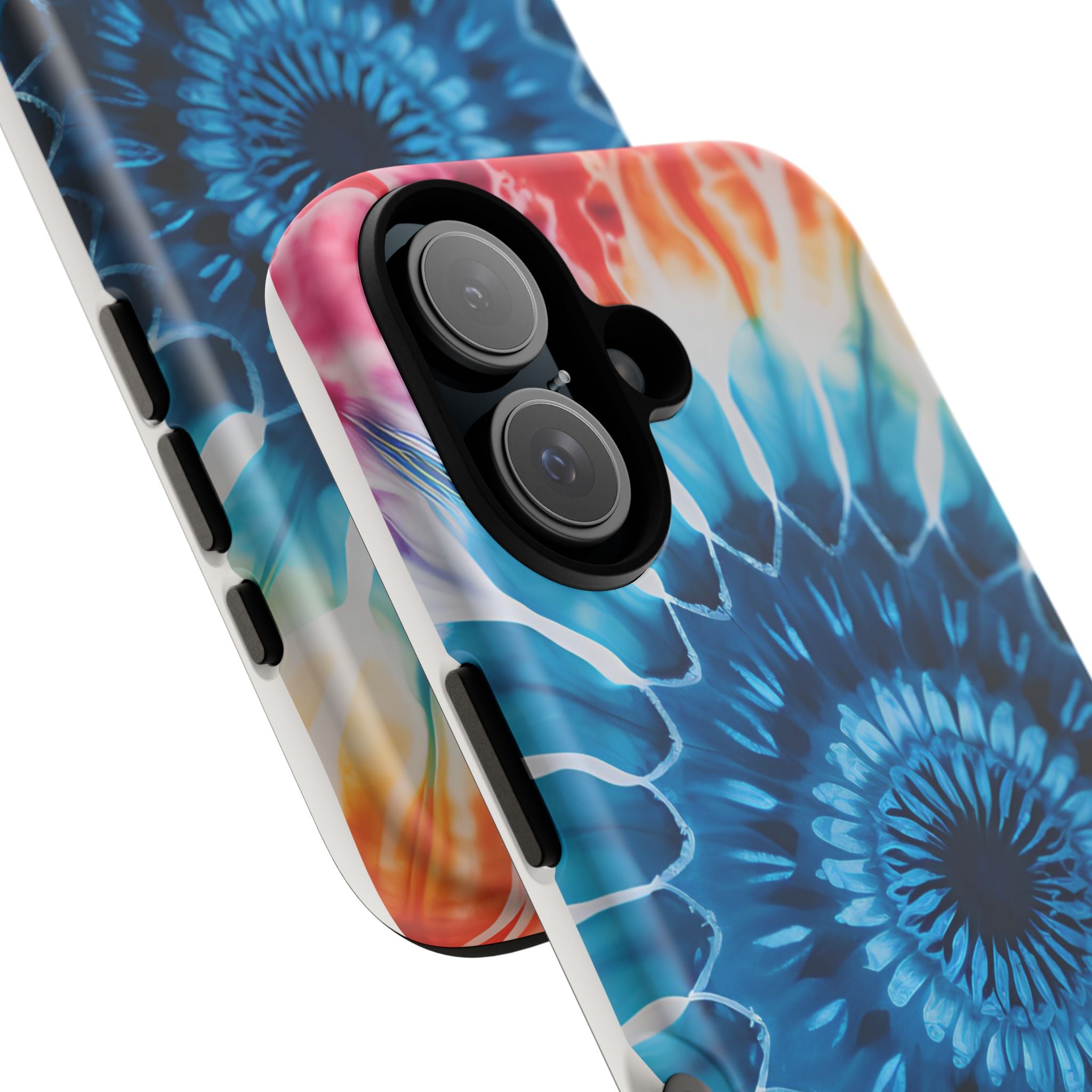 Cosmic Mandala Tie-Dye iPhone Case - Rugged Hexagon Stone