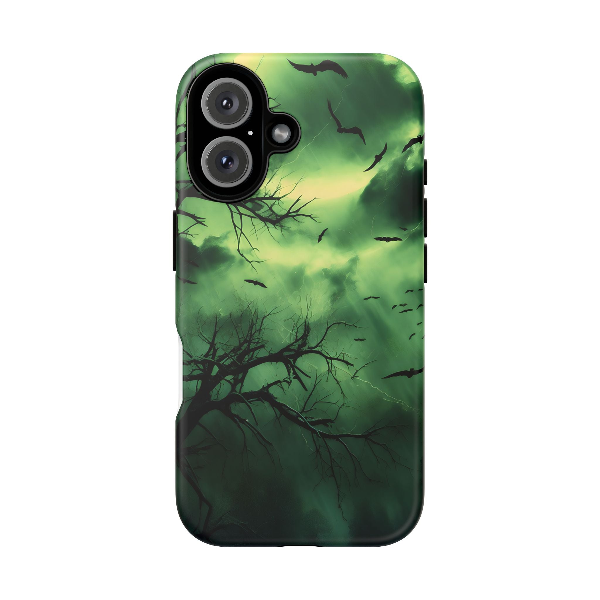 Gothic Green Forest iPhone Case - Hexagon Stone