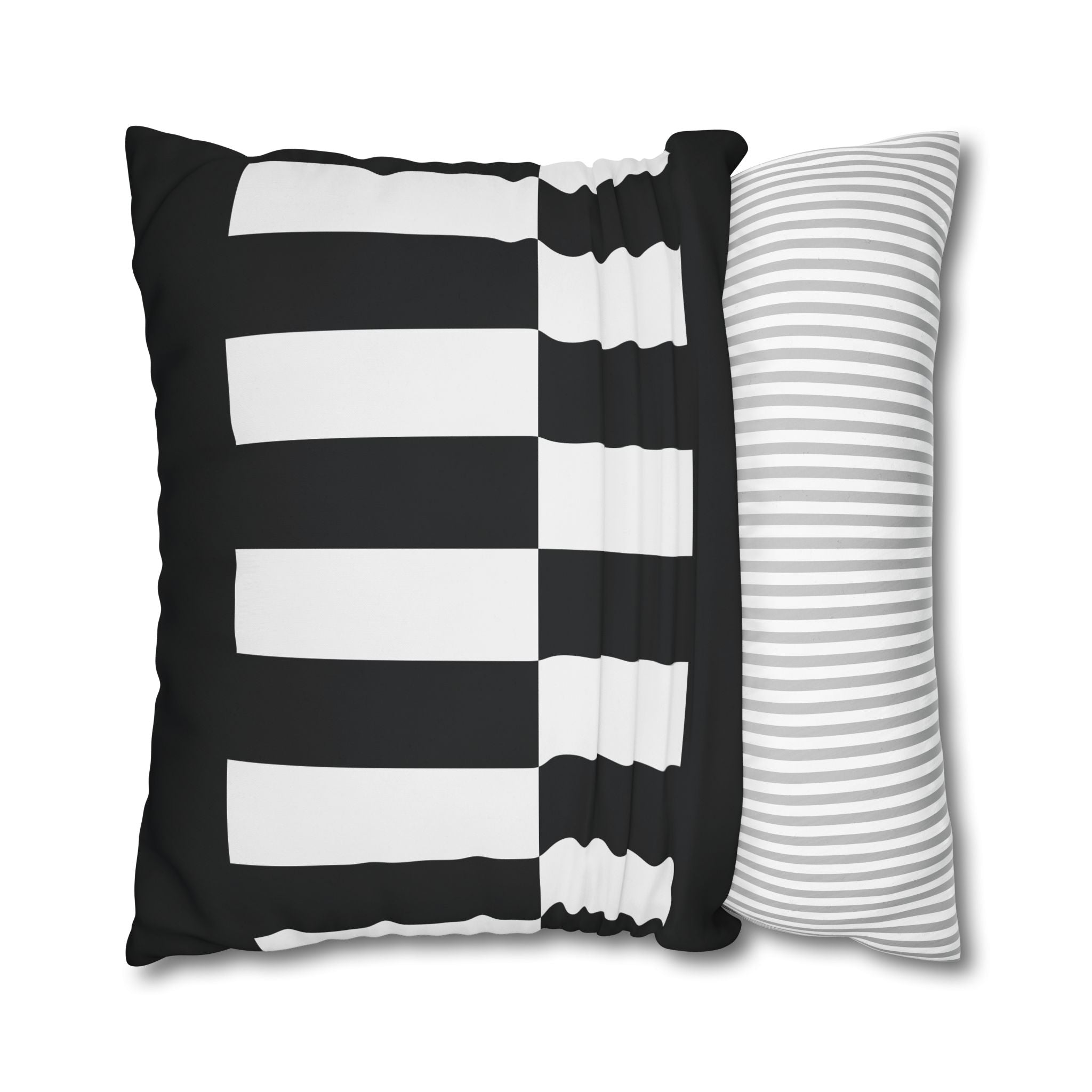 Abstract Checkered Pillowcase - Black & White