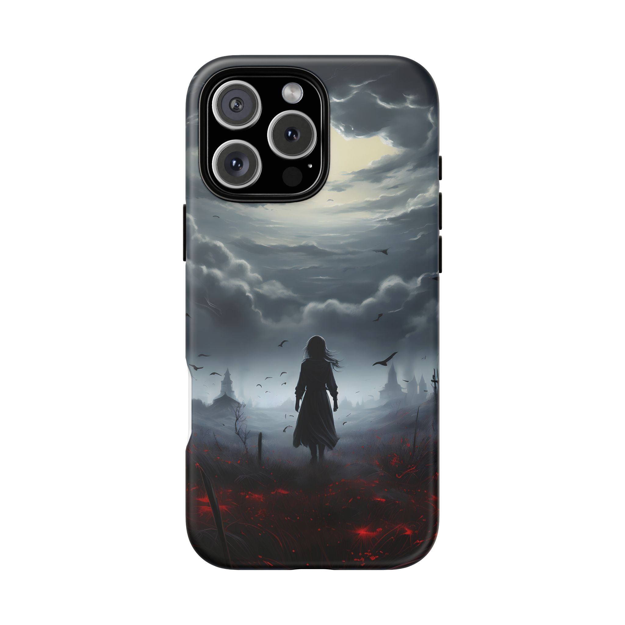 Stormy Silhouette Hexagon Stone iPhone Case