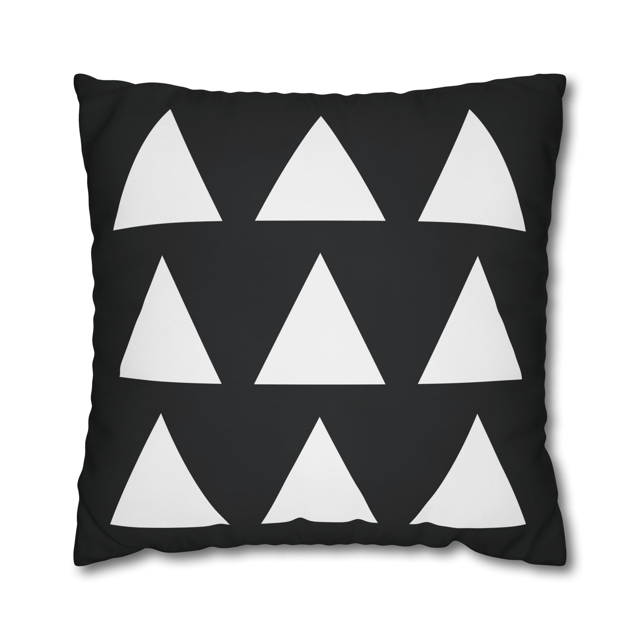 Geometric Triangle Pillowcase - Black & White