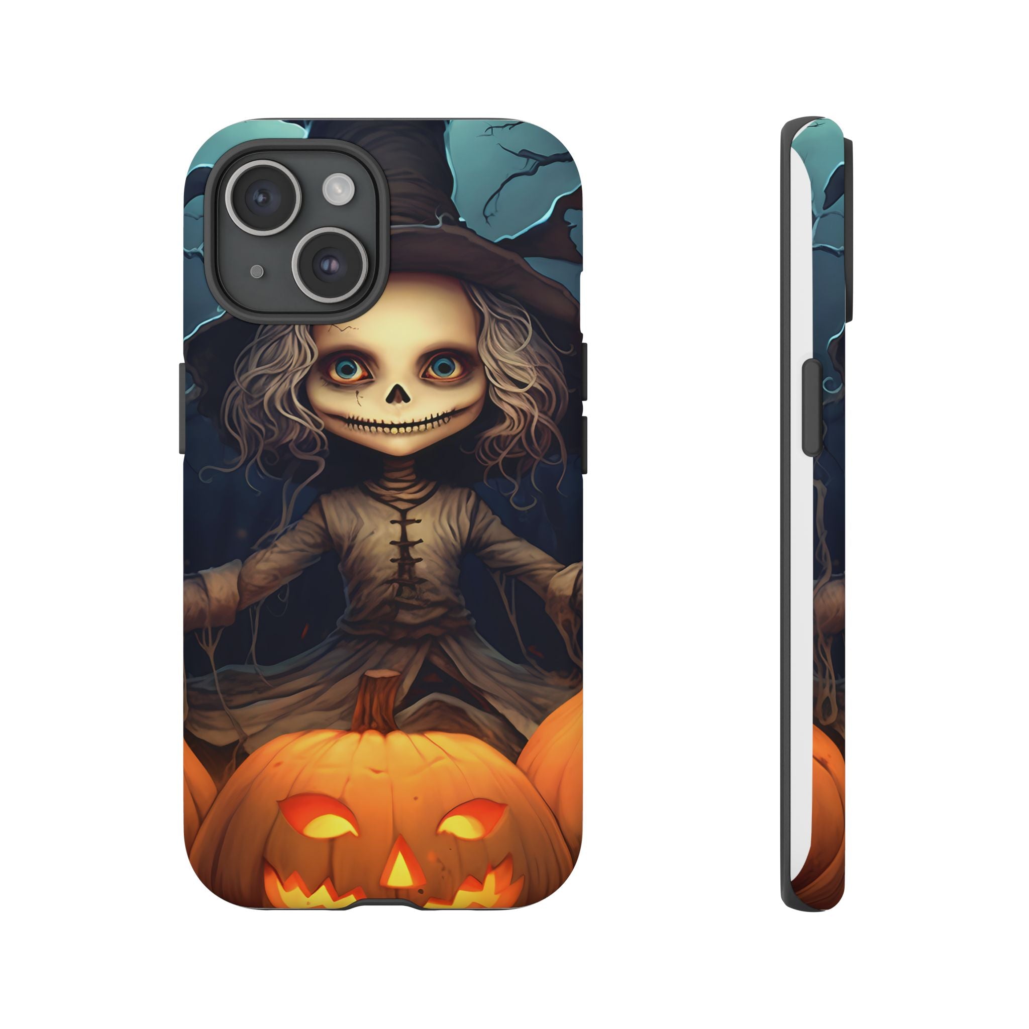 Spooky Skull Girl Halloween iPhone Case - Hexagon Stone