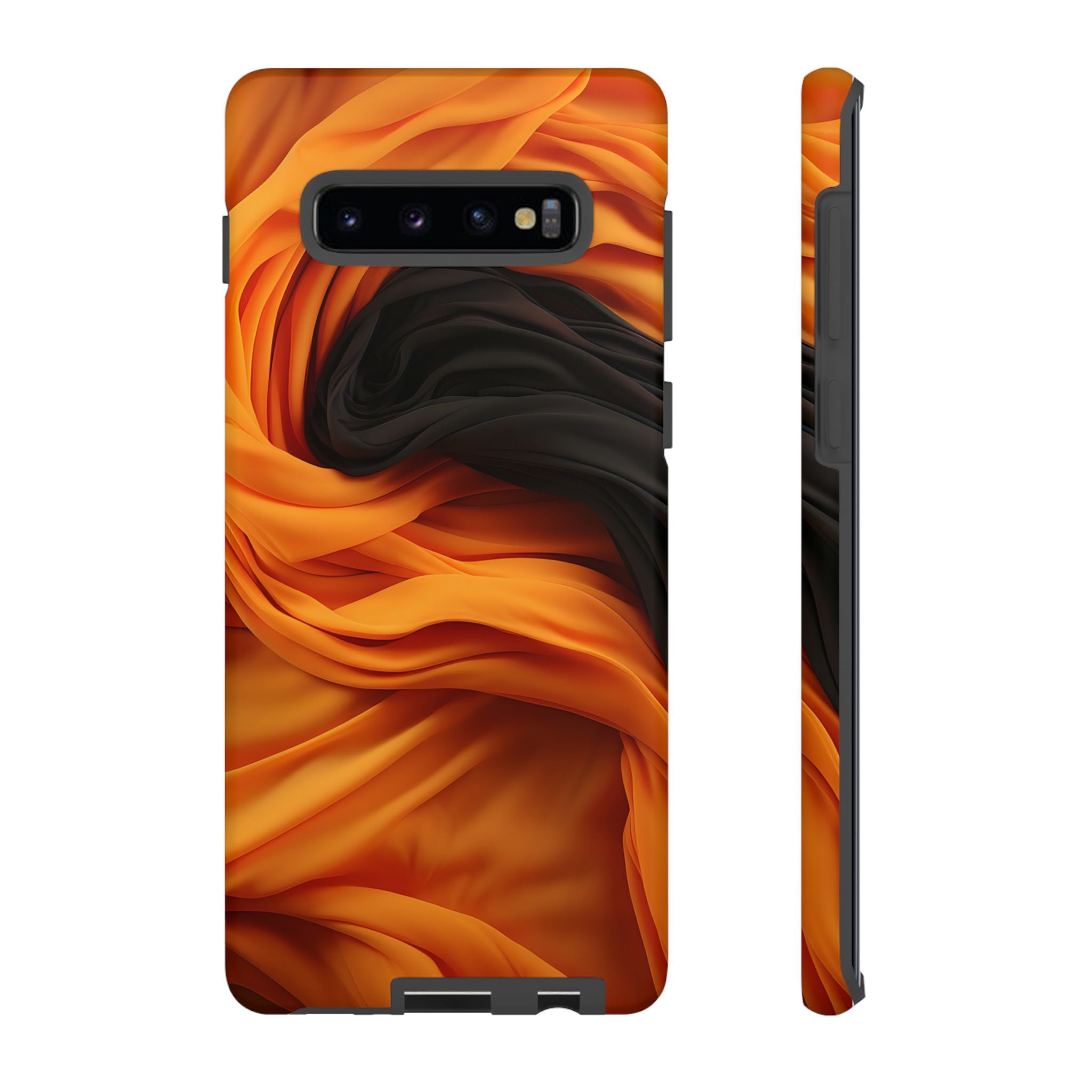 Abstract Orange & Gray Drape Samsung Case