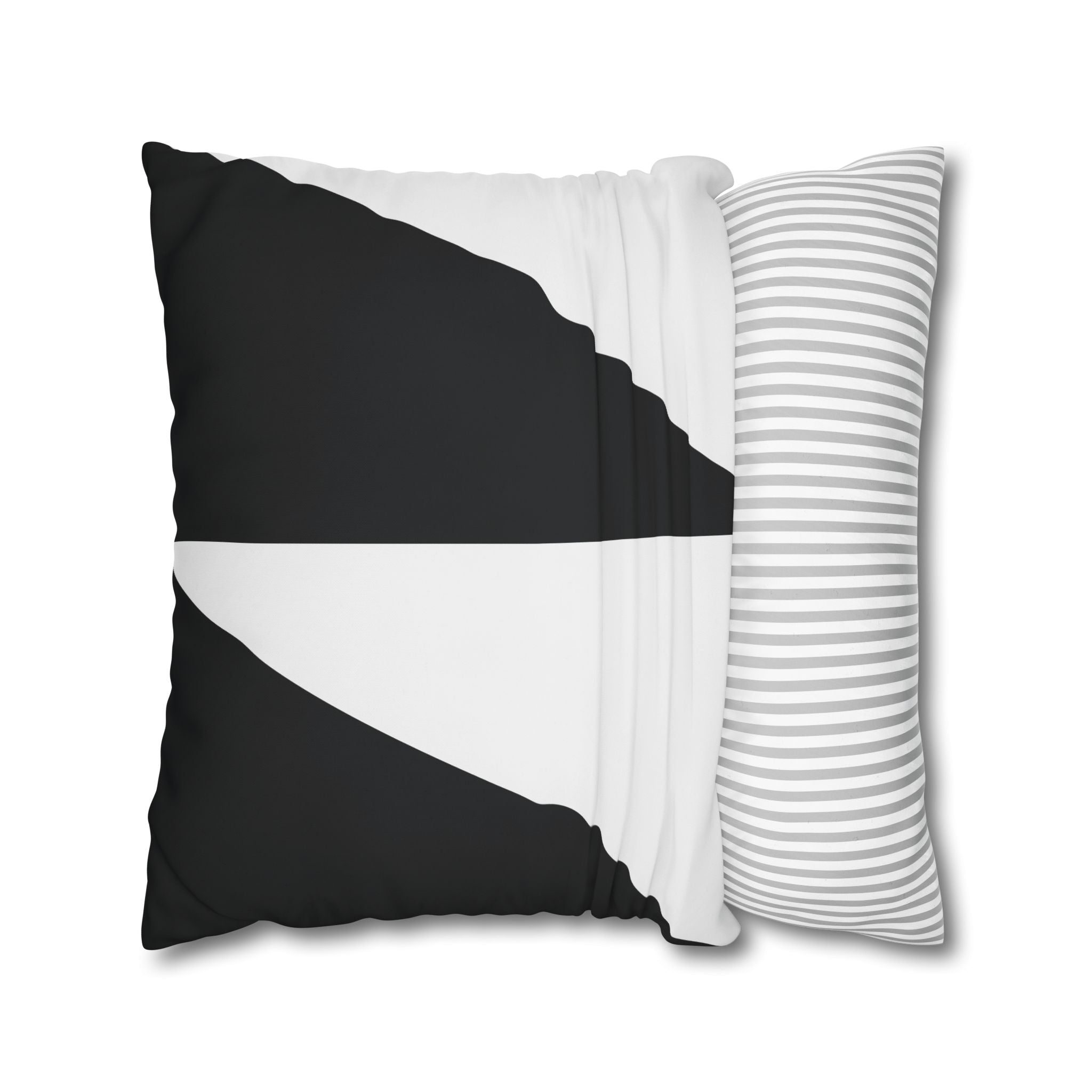 Geometric Triangle Pillowcase - Black & White