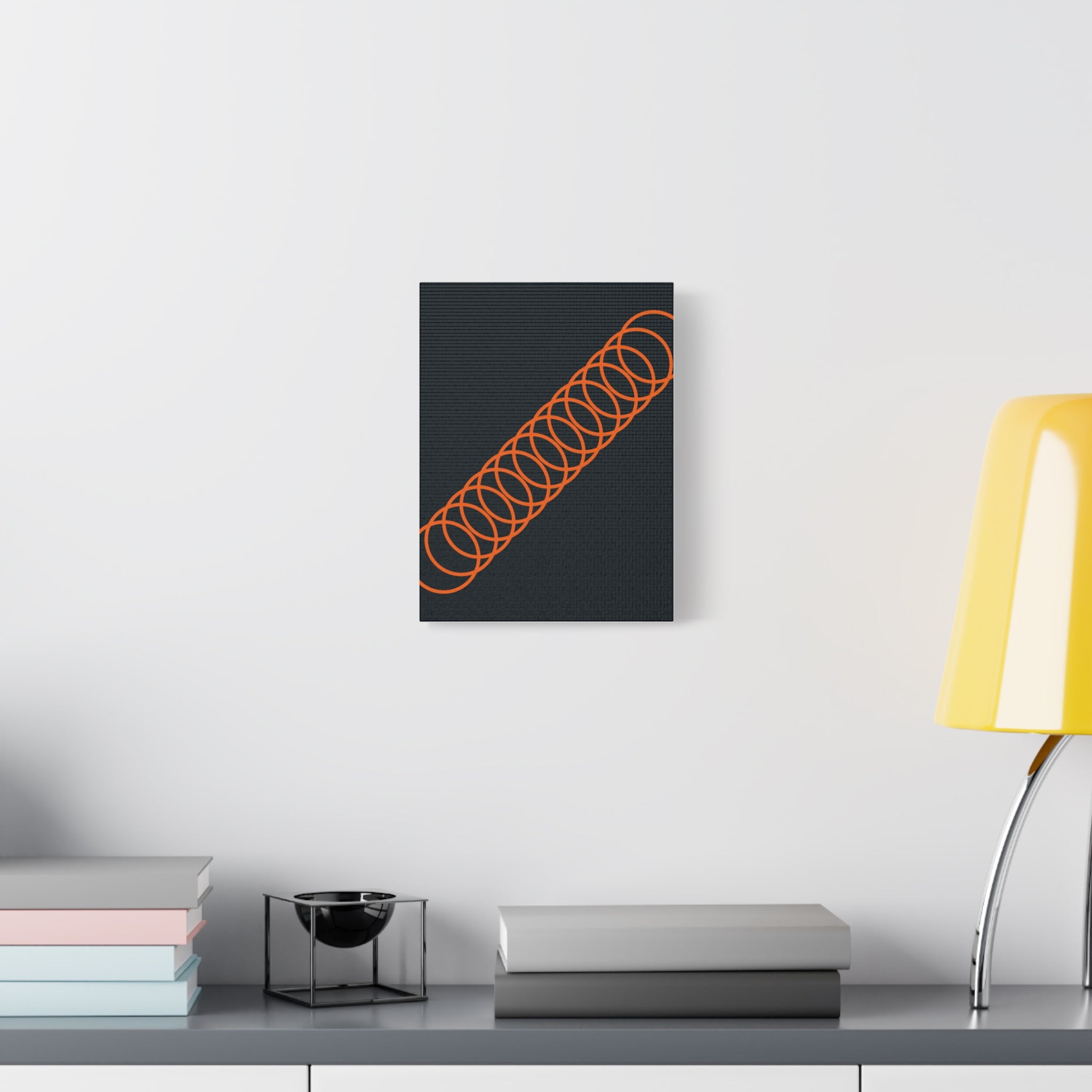 Abstract Orange Coil Art Canvas Print