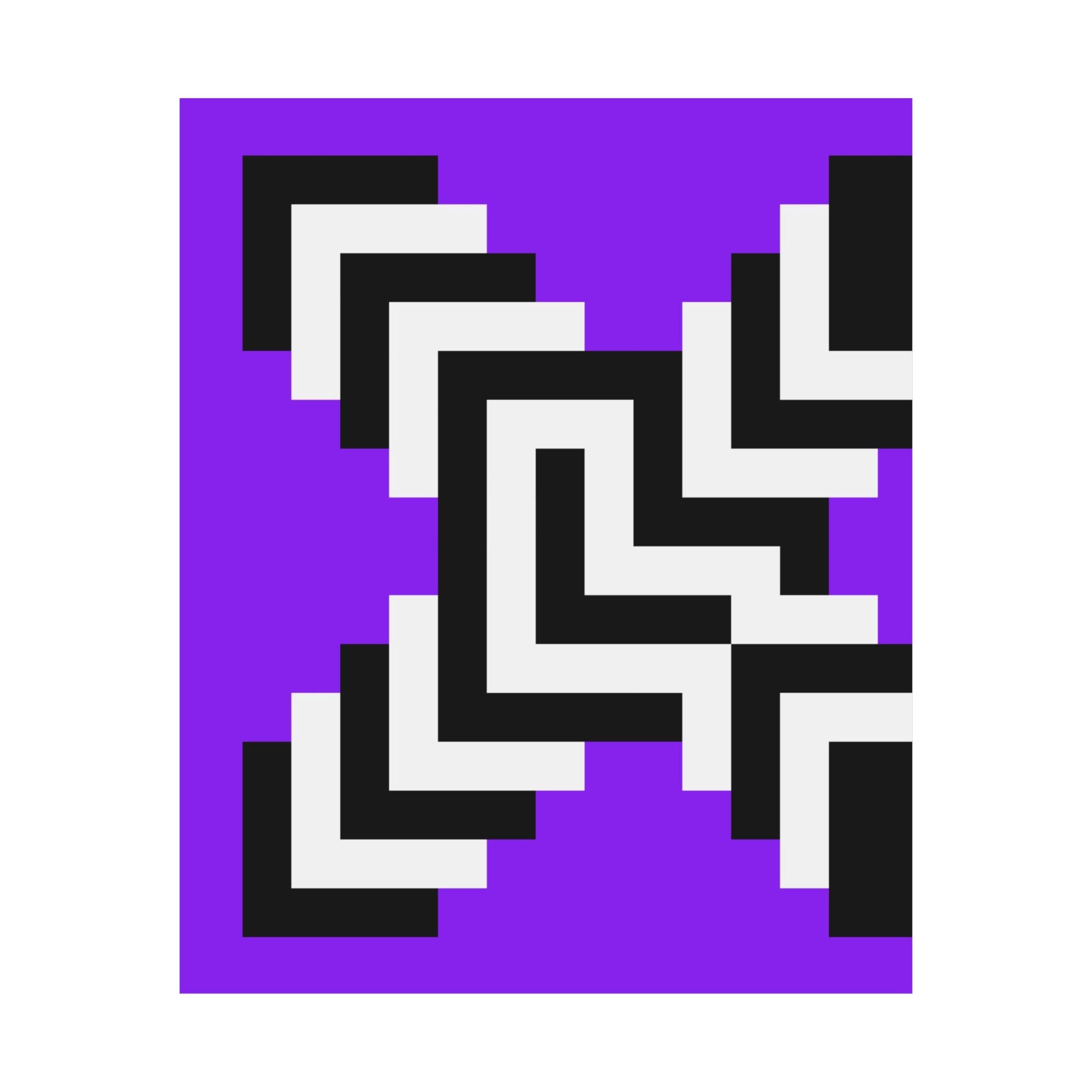 Geometric Pixel Art Purple Poster