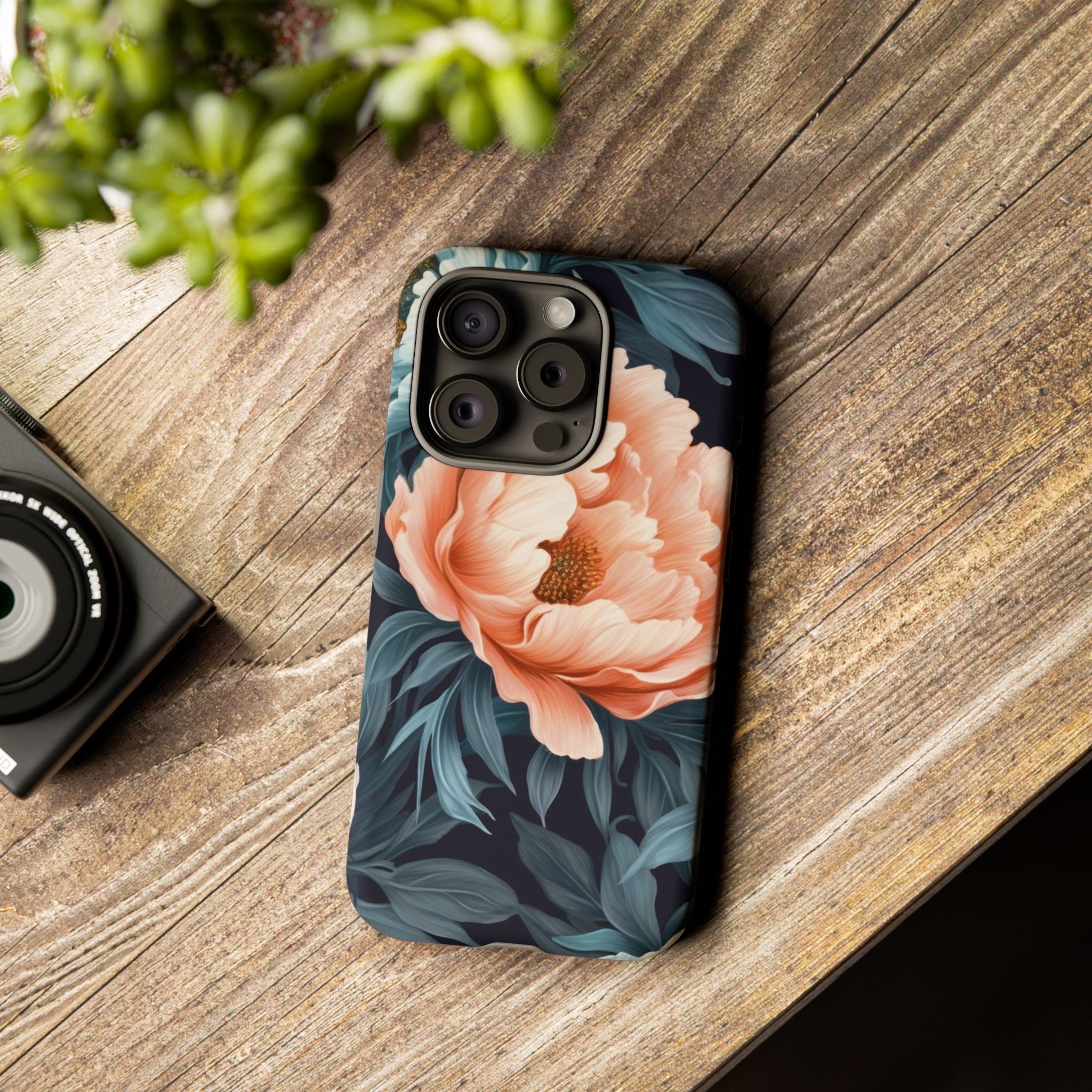 Moody Floral iPhone Case - Hexagon Stone