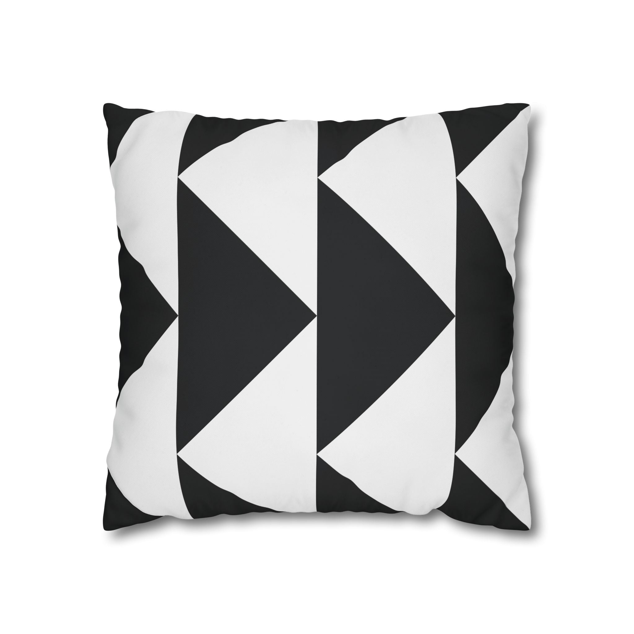 Geometric Triangle Pillowcase - Black & White