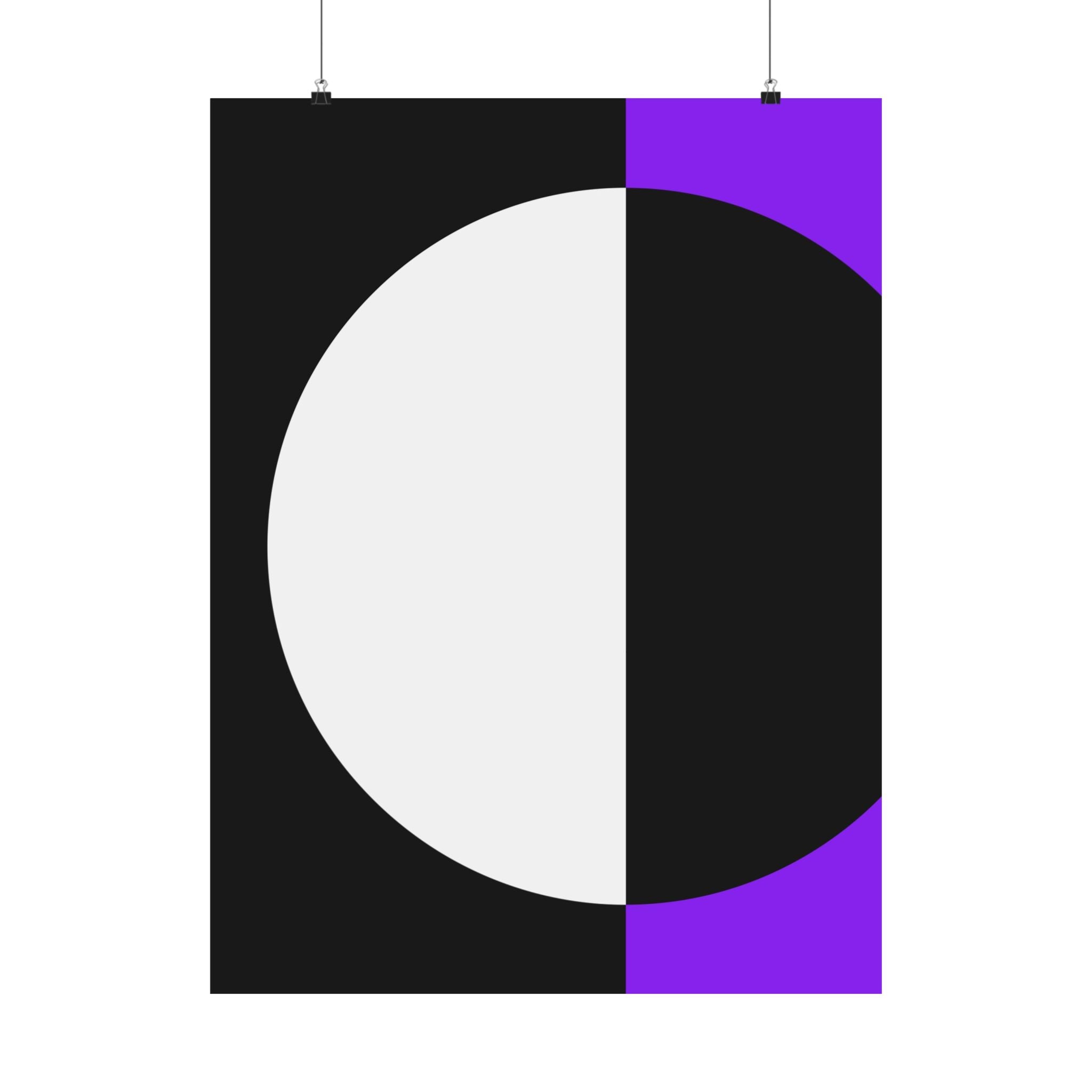 Abstract Purple & Black Geometric Poster