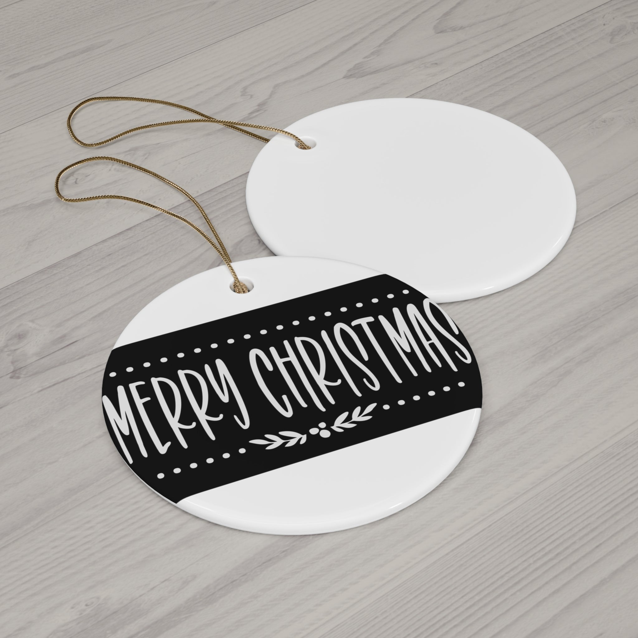 Merry Christmas Minimalist Ceramic Ornament