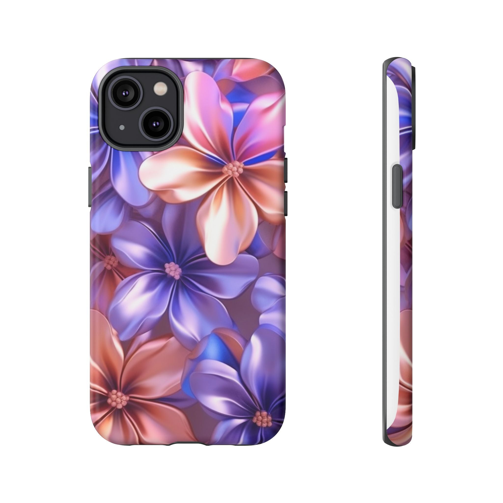 Metallic Flower iPhone Case - Rugged Hexagon Stone