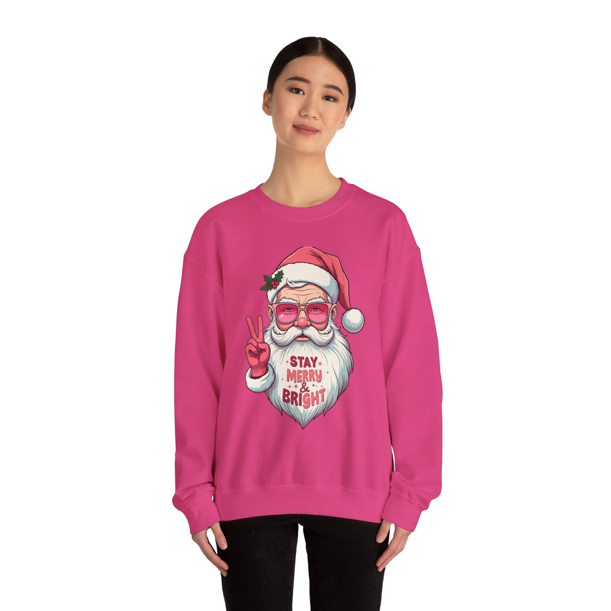 Pink Santa Peace Sweatshirt