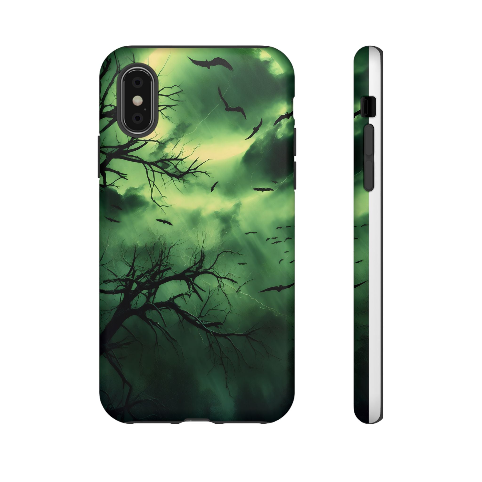 Gothic Green Forest iPhone Case - Hexagon Stone