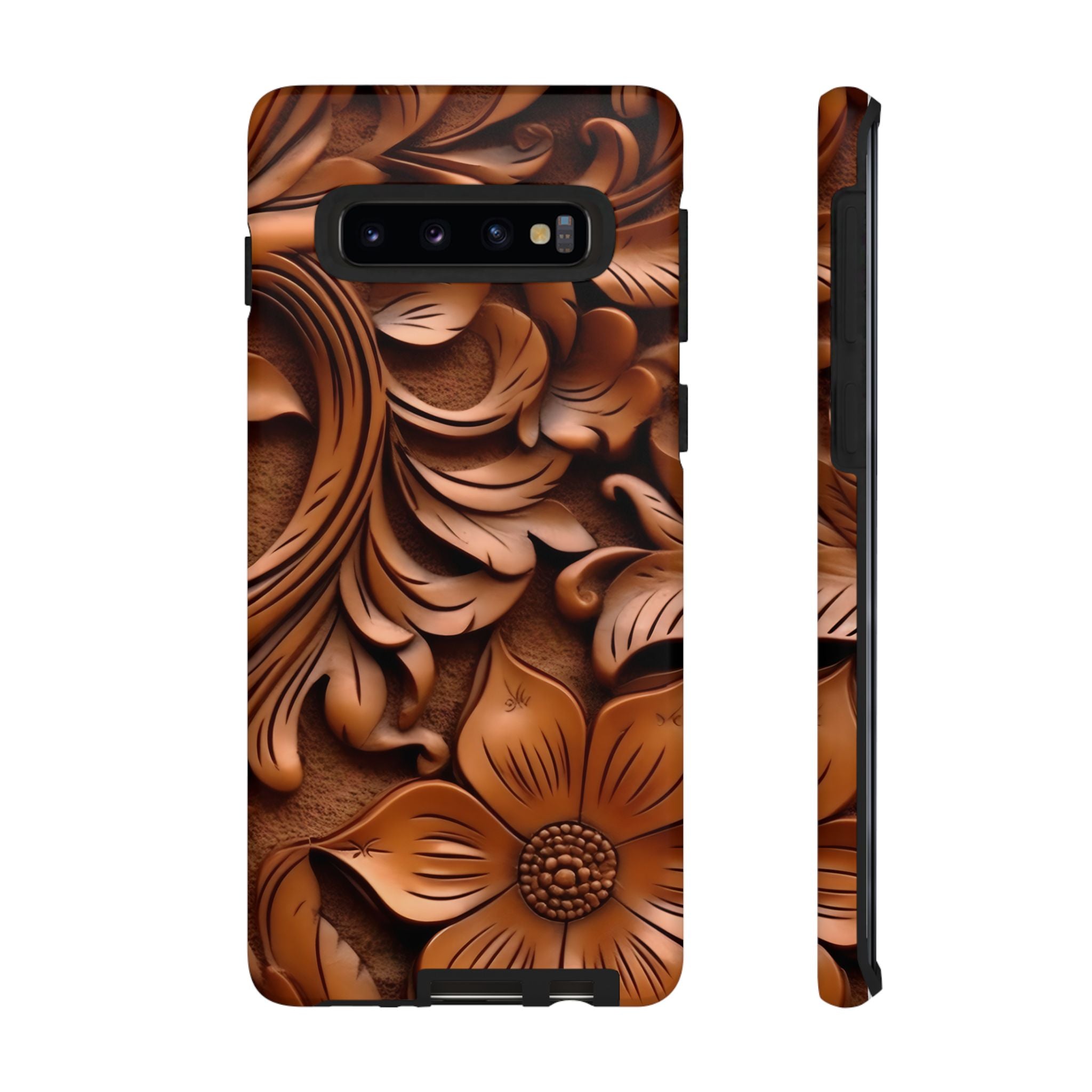 Baroque Floral Wood Samsung Case