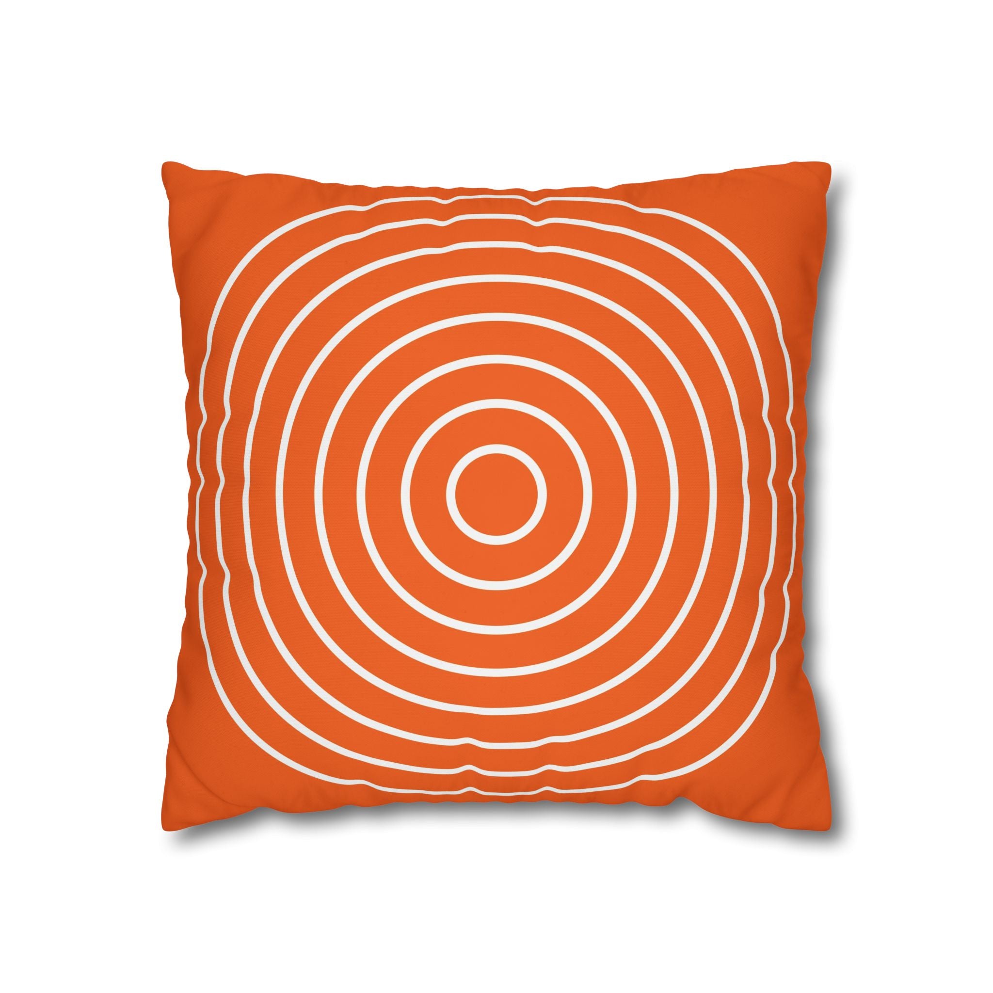 Orange & White Concentric Circles Pillowcase