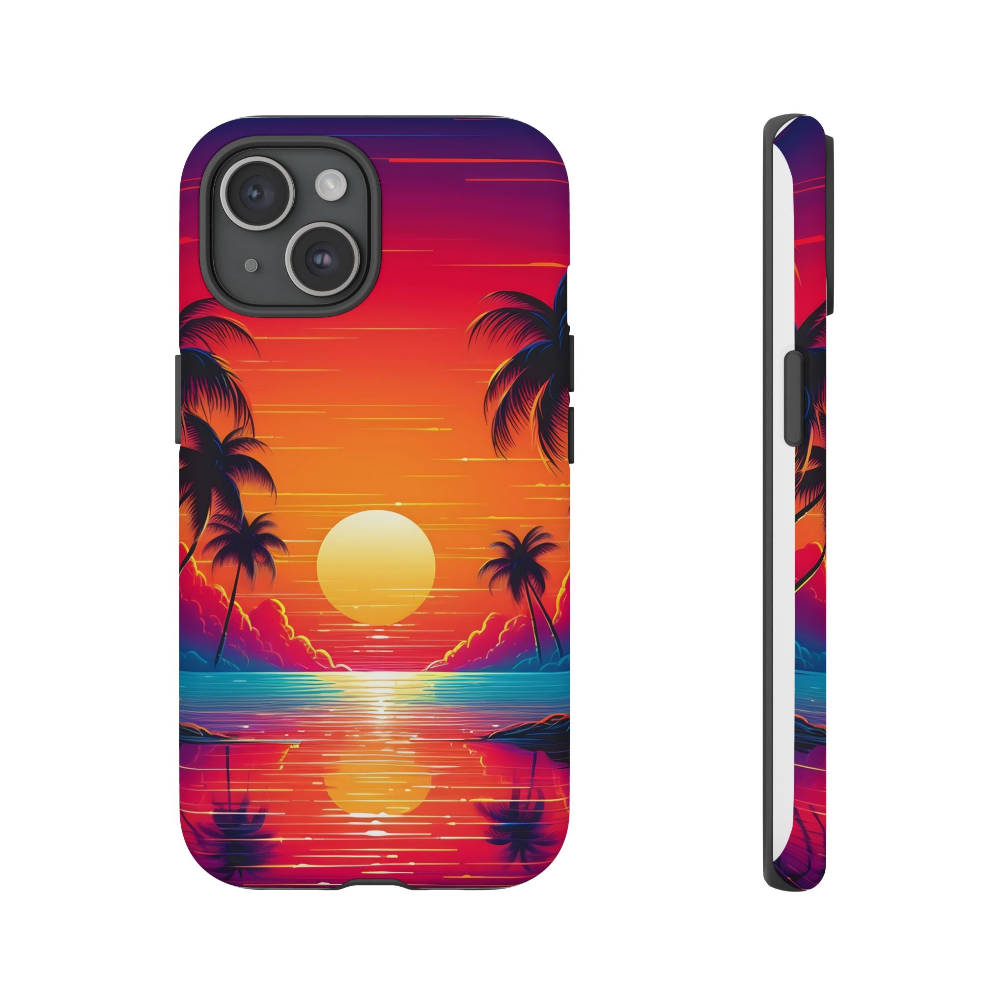 Sunset Palm Beach iPhone Case - Hexagon Stone