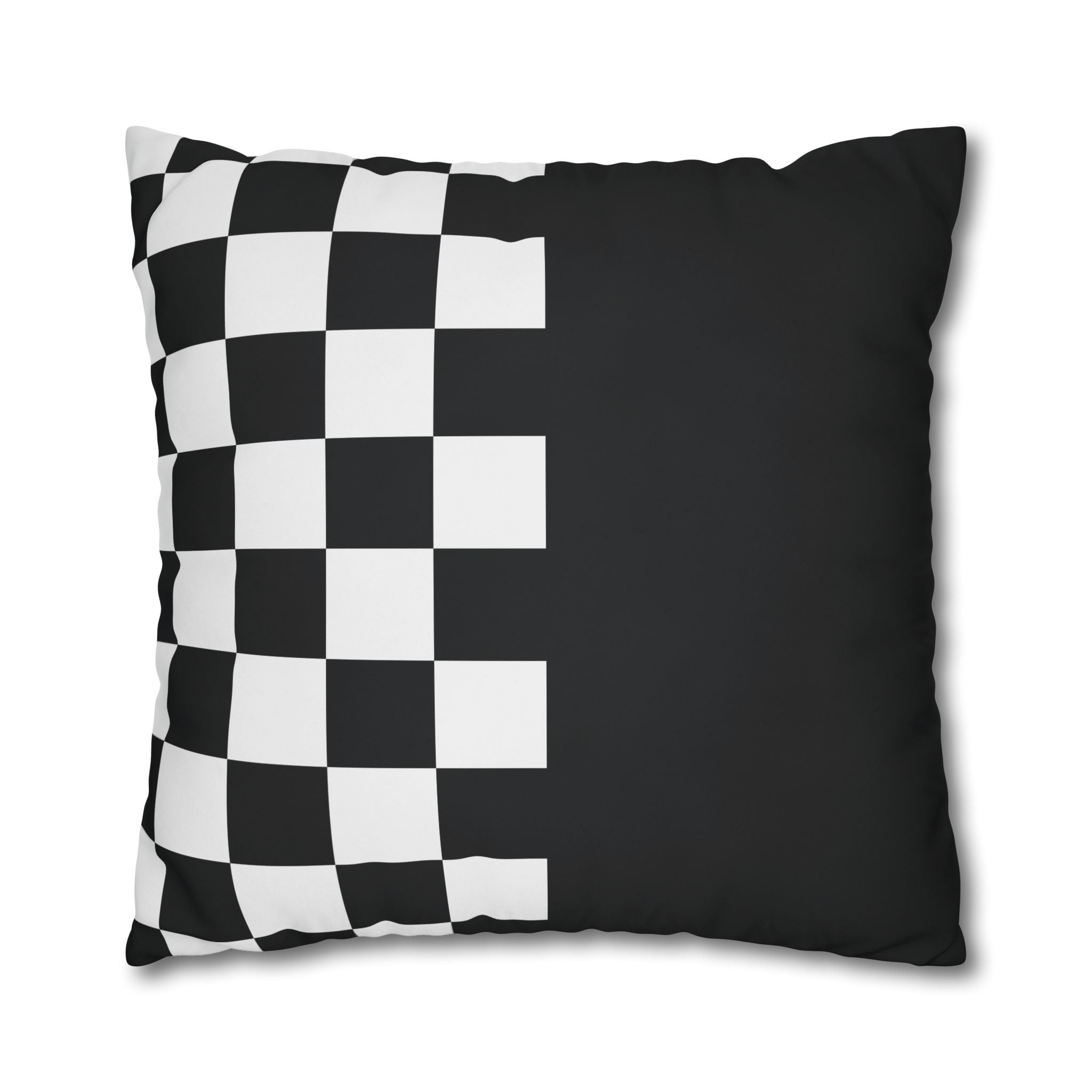 Abstract Checkered Pillowcase - Black & White